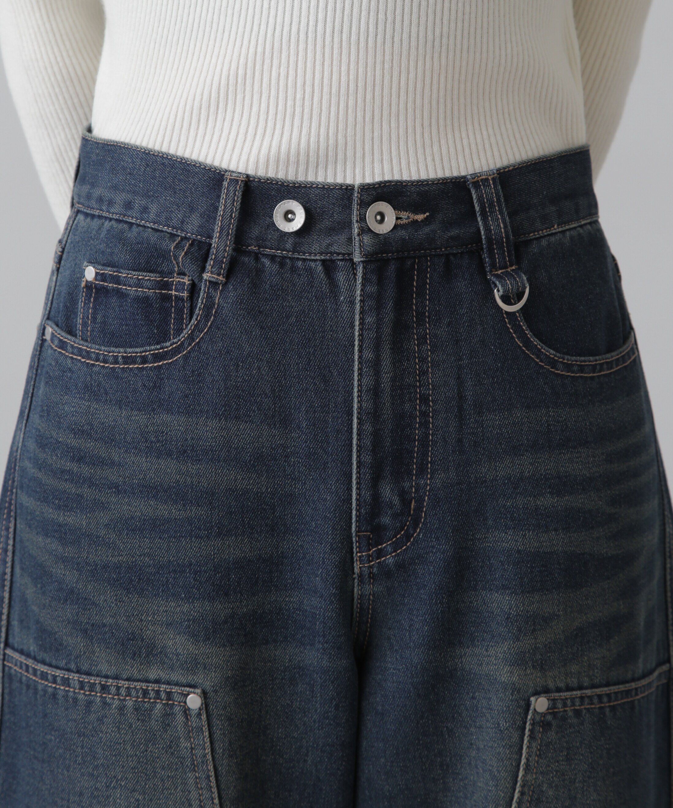  「ダブルニーワイドデニムパンツ」|その他|