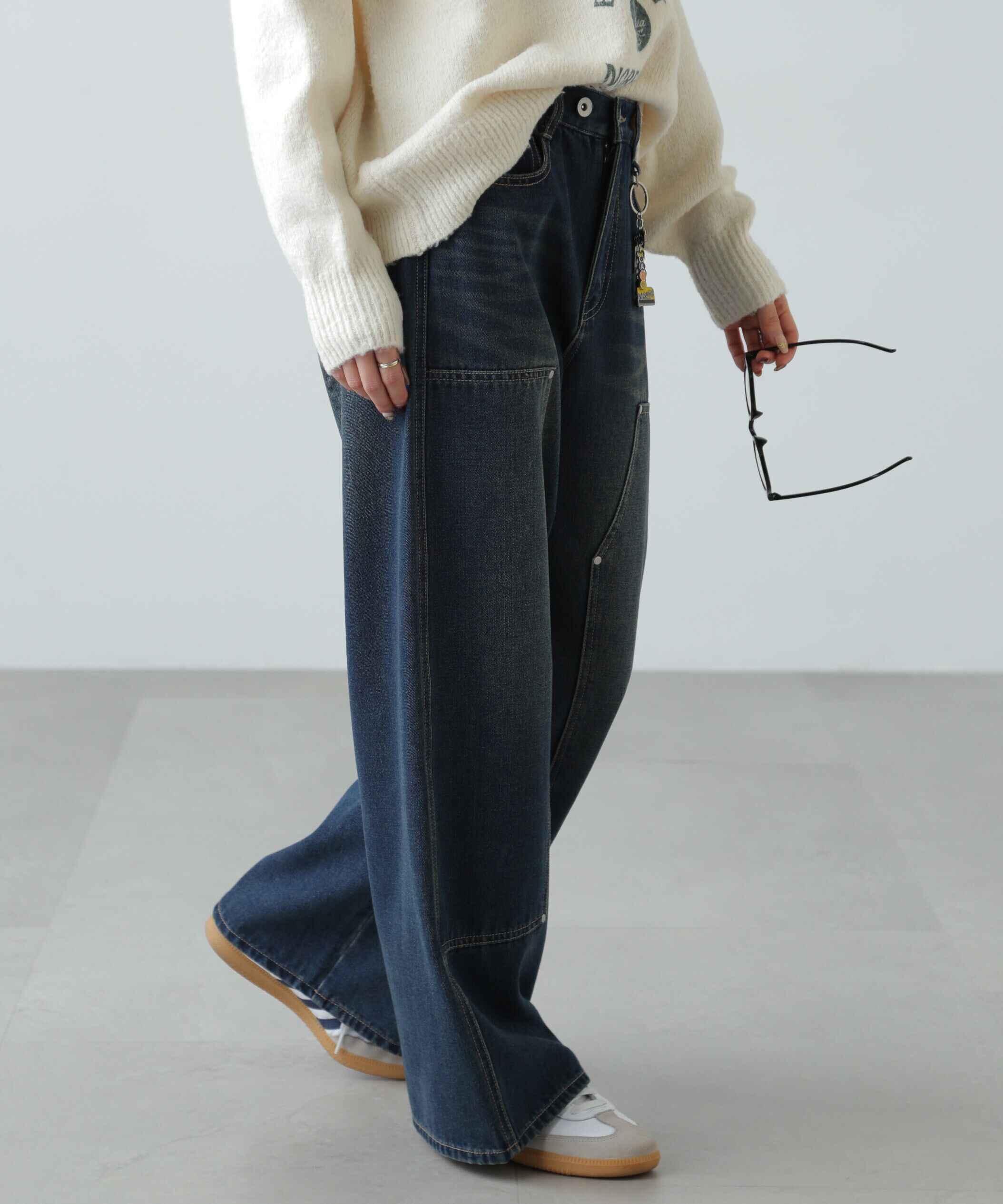  「ダブルニーワイドデニムパンツ」|その他|