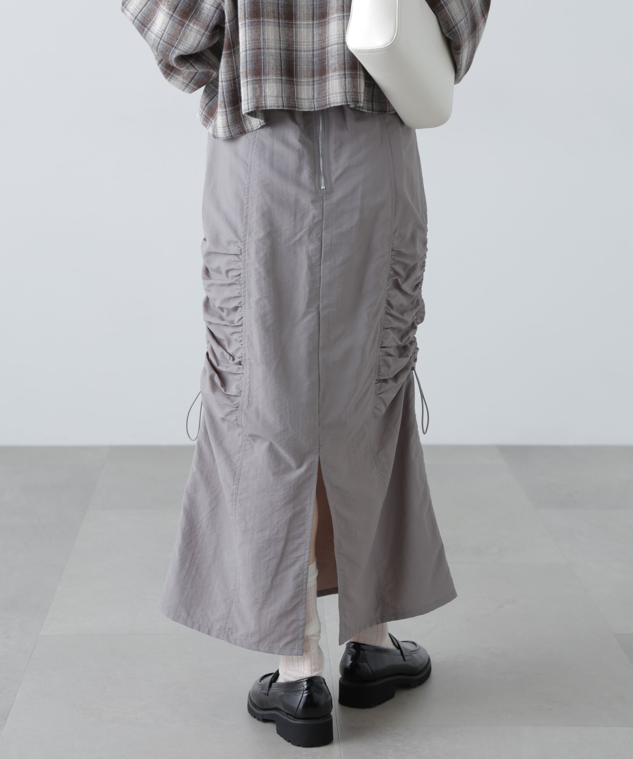  「サイドドロストナイロンスカート」|スカート|