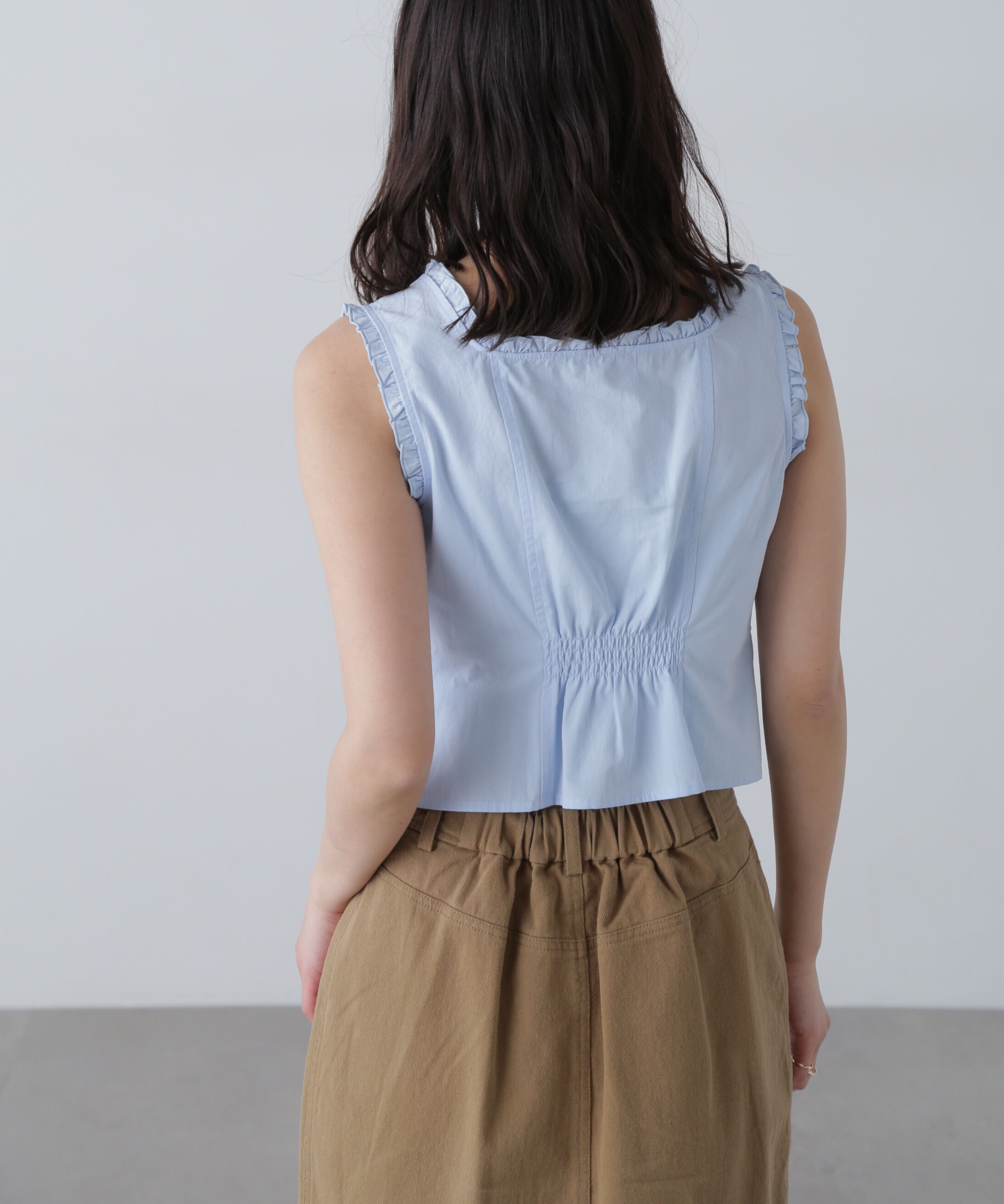  「ドロストノースリーブブラウス」|シャツ・ブラウス|