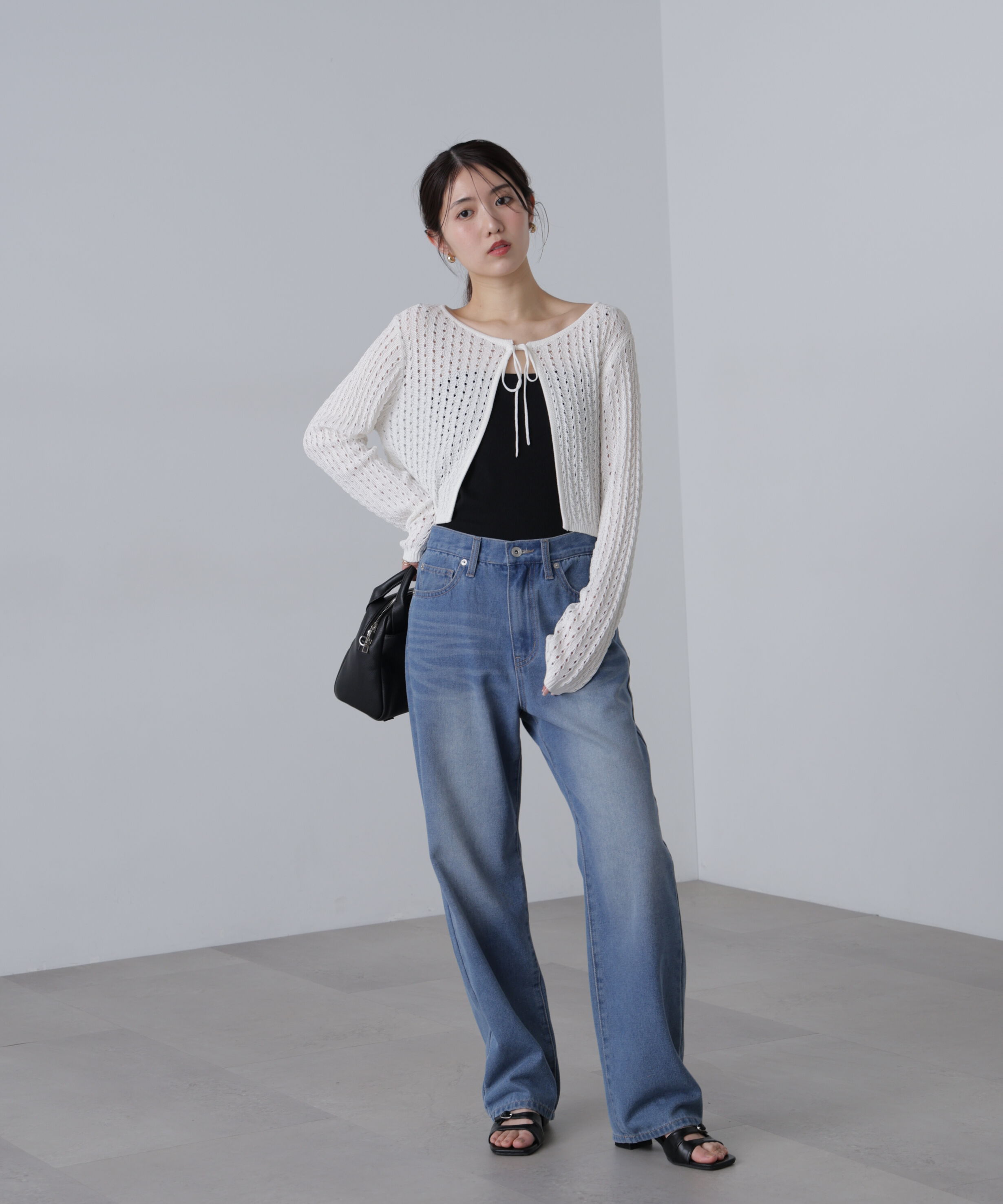  「透かし編みリボンボレロ」|ニット・セーター|