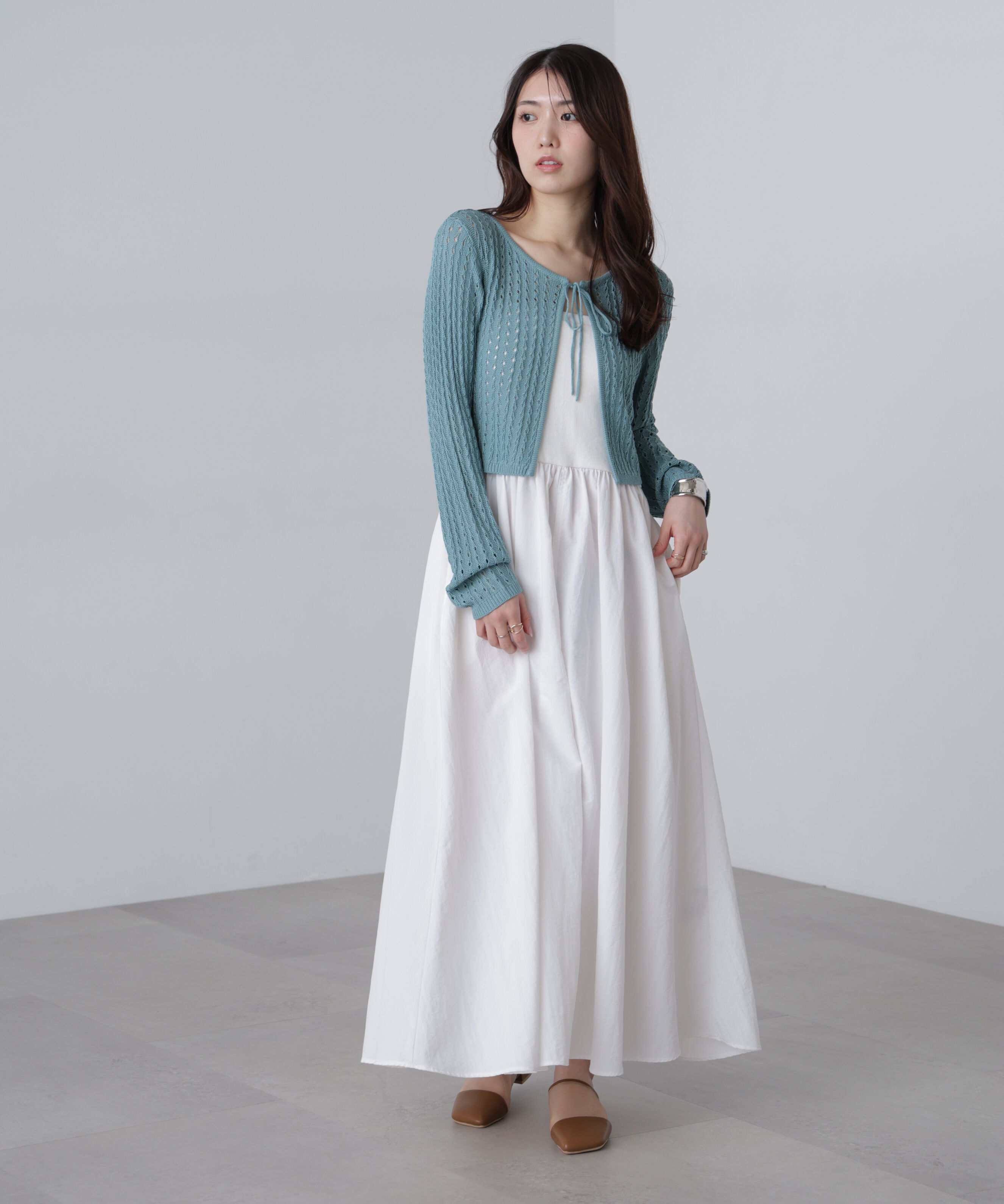  「透かし編みリボンボレロ」|ニット・セーター|