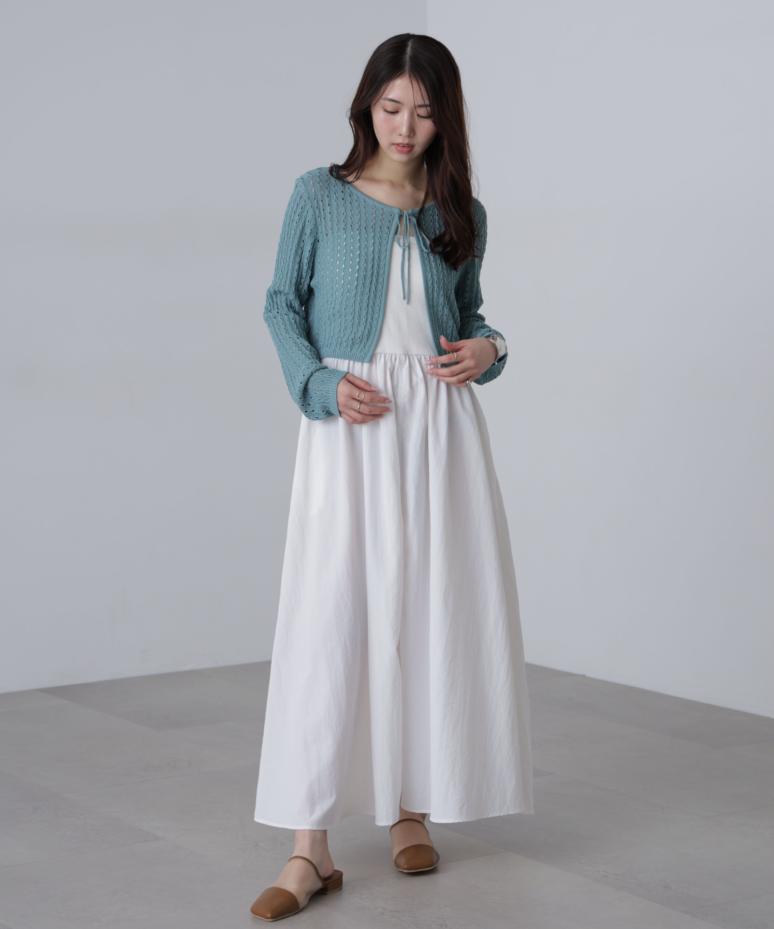  「透かし編みリボンボレロ」|ニット・セーター|