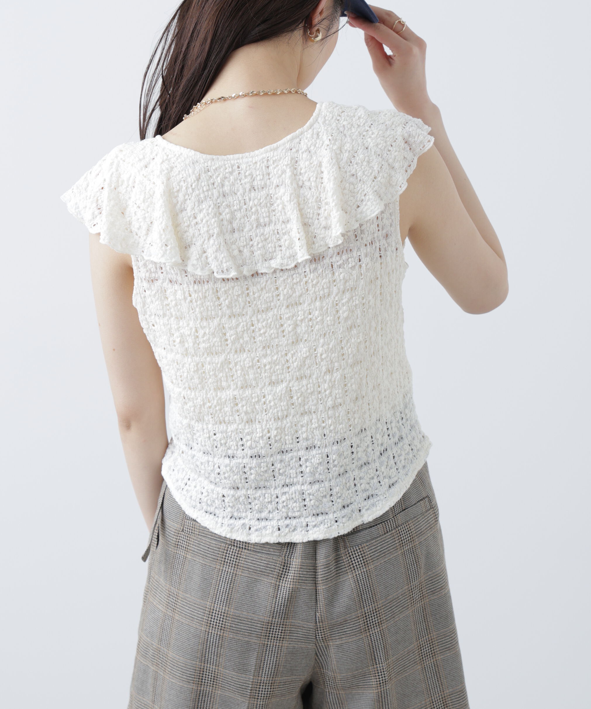  「レースラッフルフリルフレンチブラウス」|シャツ・ブラウス|