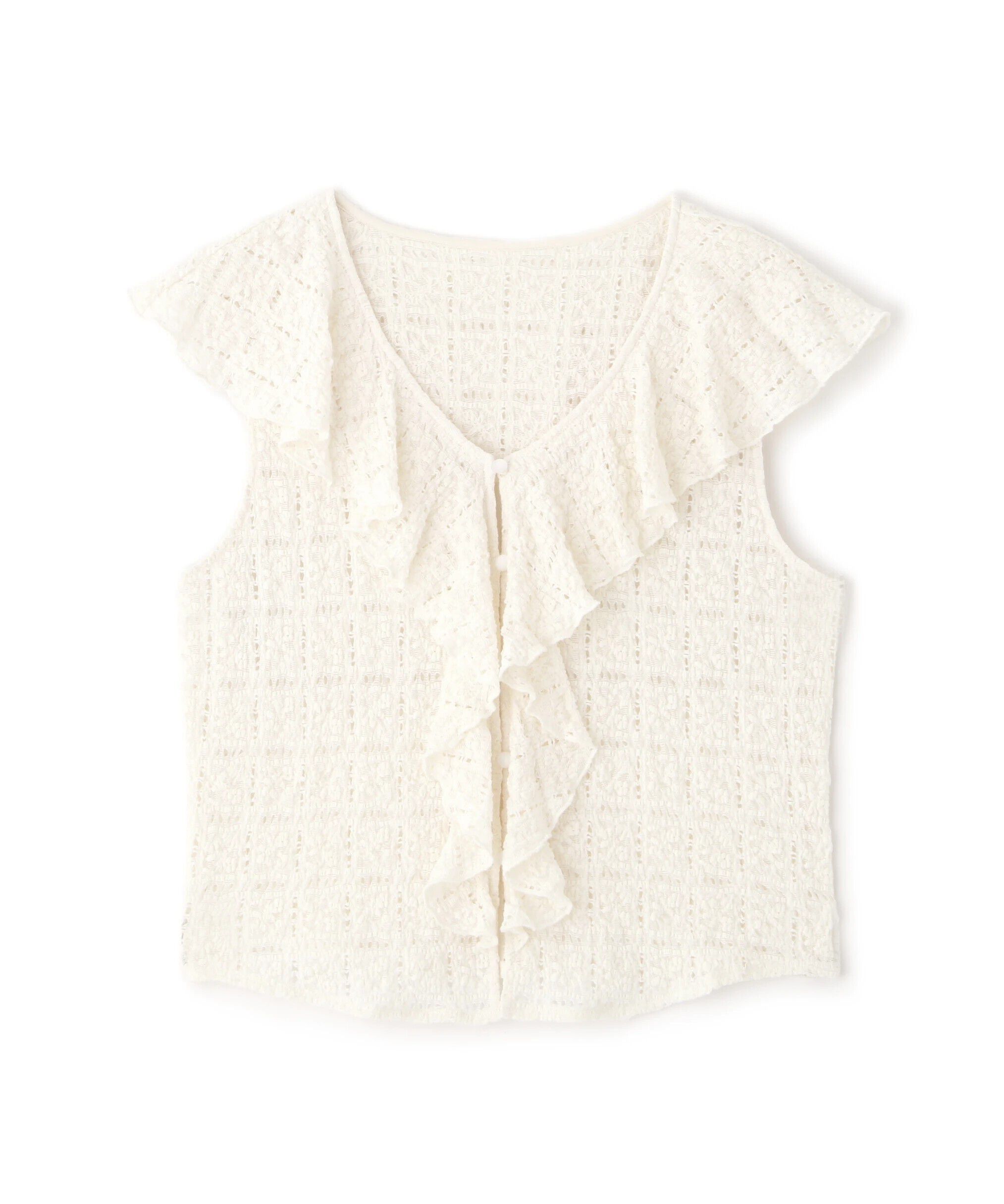  「レースラッフルフリルフレンチブラウス」|シャツ・ブラウス|