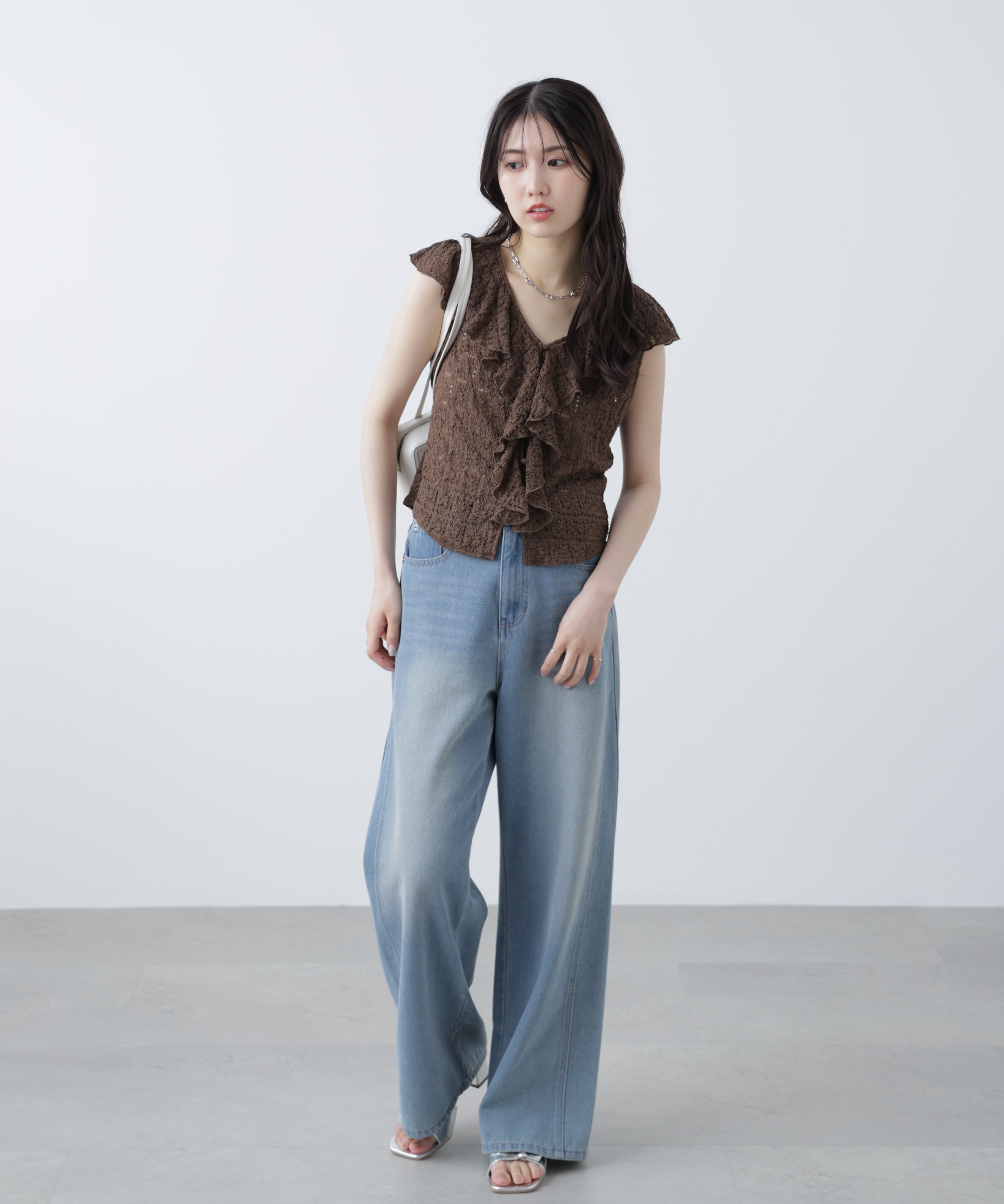  「レースラッフルフリルフレンチブラウス」|シャツ・ブラウス|