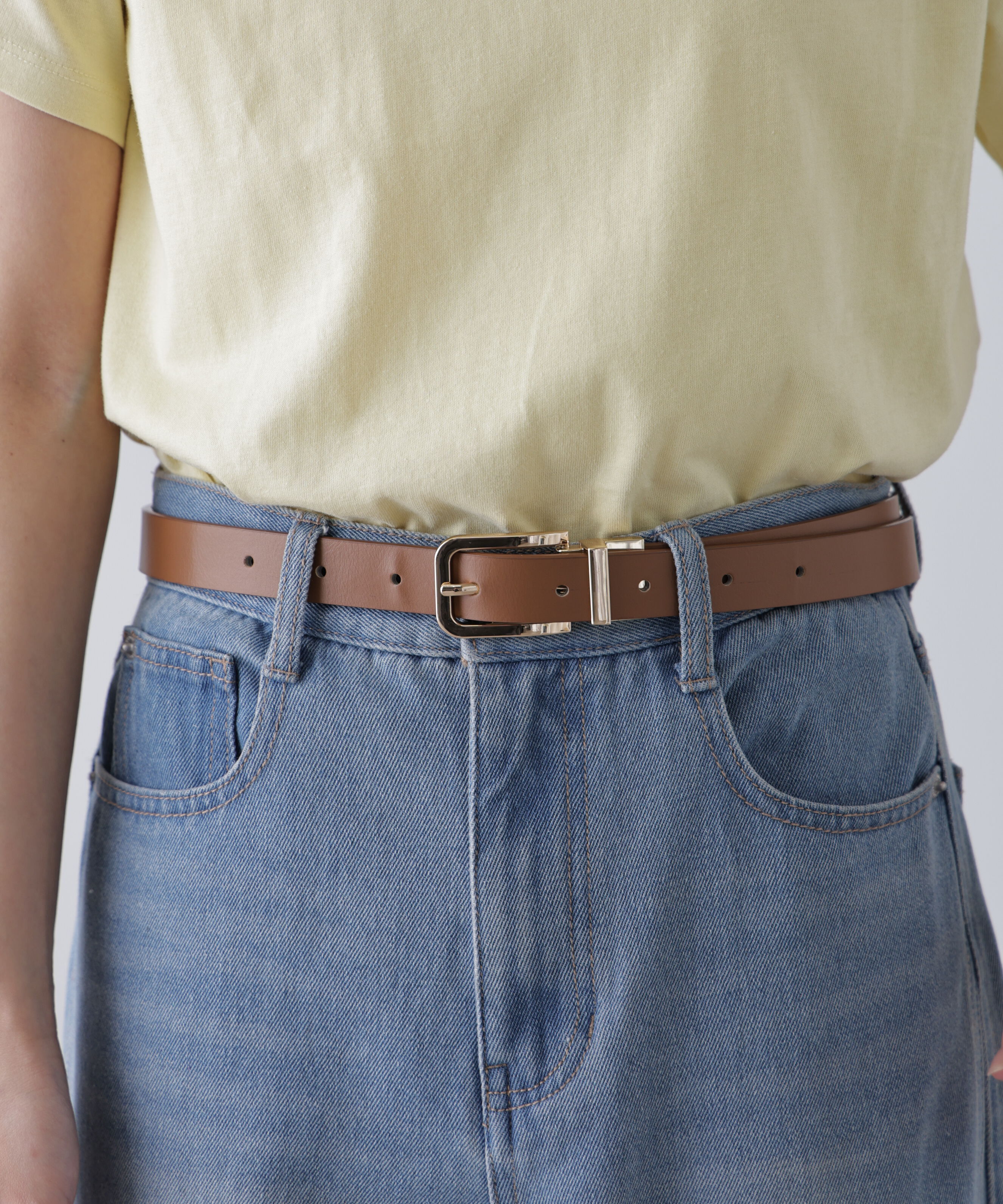  「リバーシブルミドルベルト」|ハンカチ|ベージュ