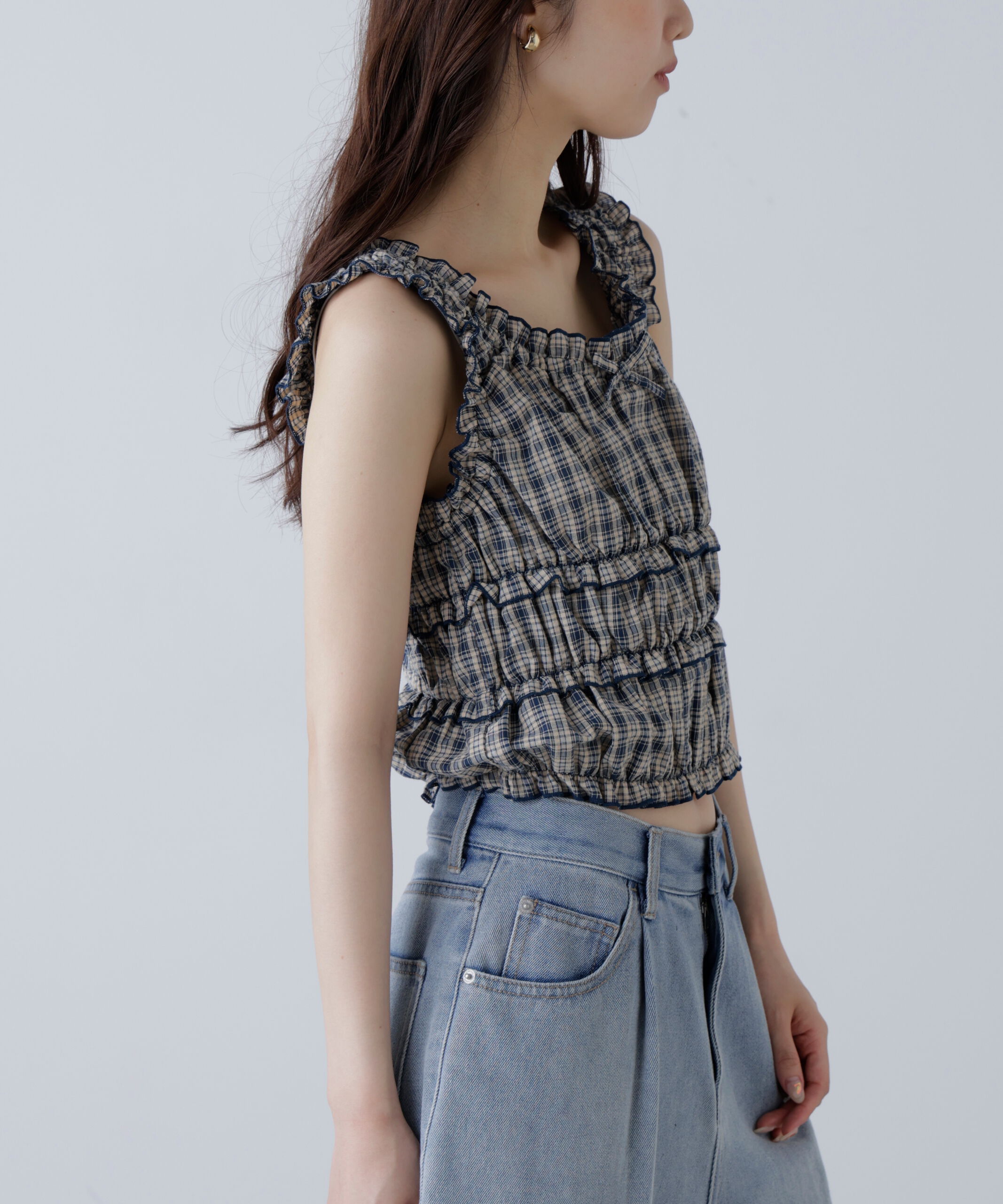  「シャーリングタンクトップブラウス」|シャツ・ブラウス|