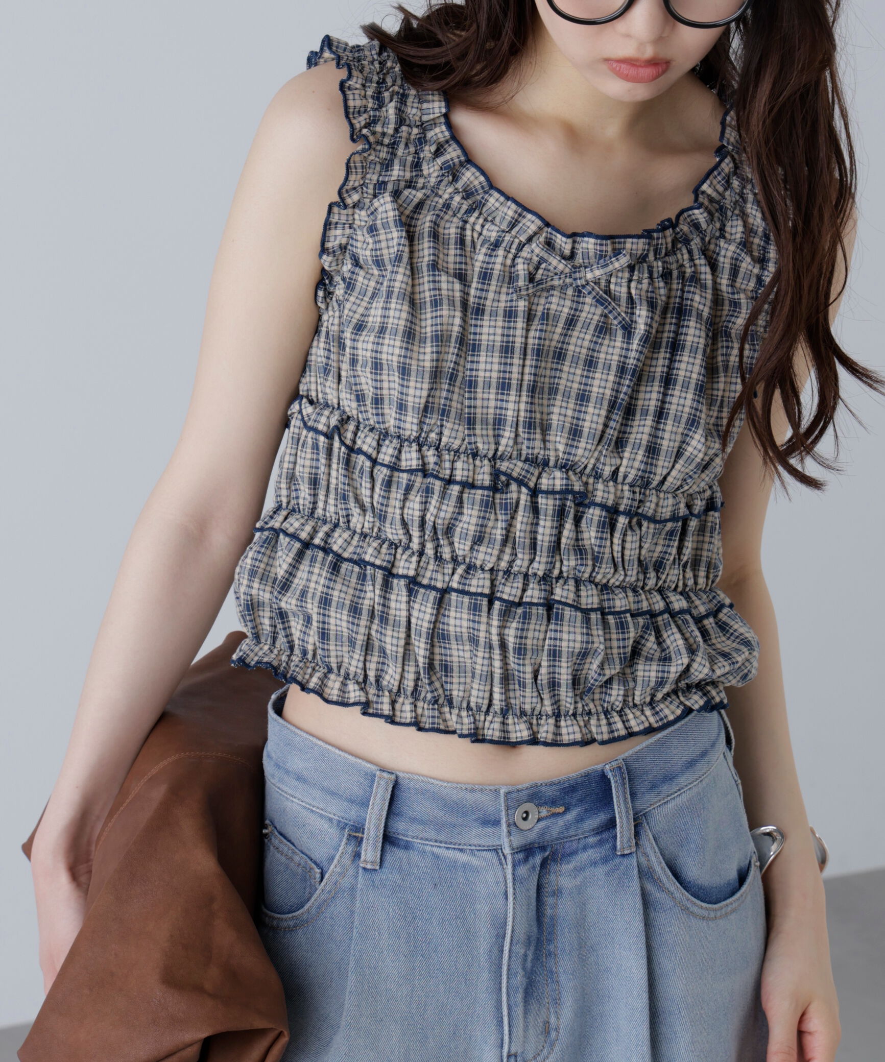  「シャーリングタンクトップブラウス」|シャツ・ブラウス|