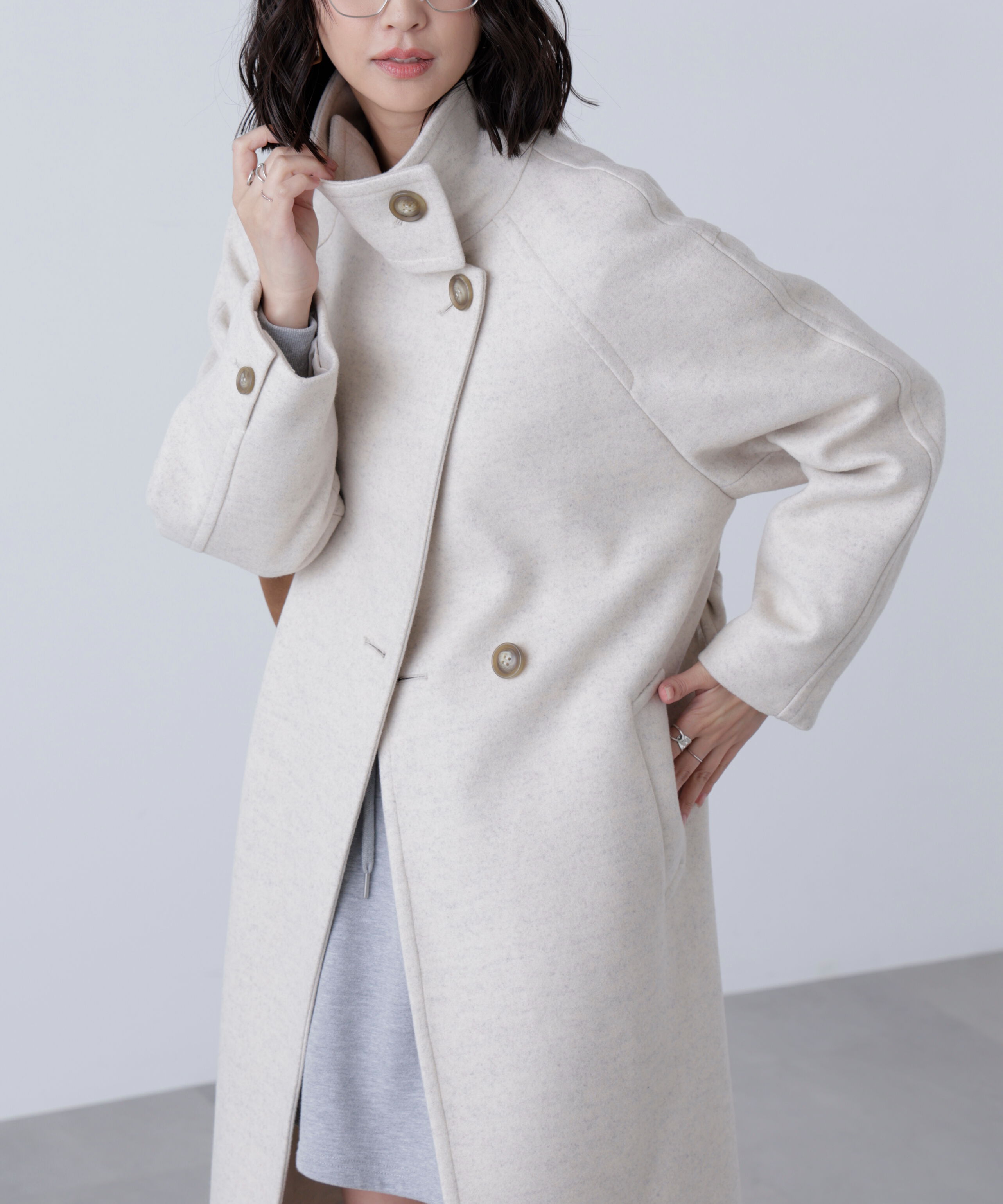  「[累計販売5000枚！選べる4色]スタンドカラーメルトンロングコート」|その他|