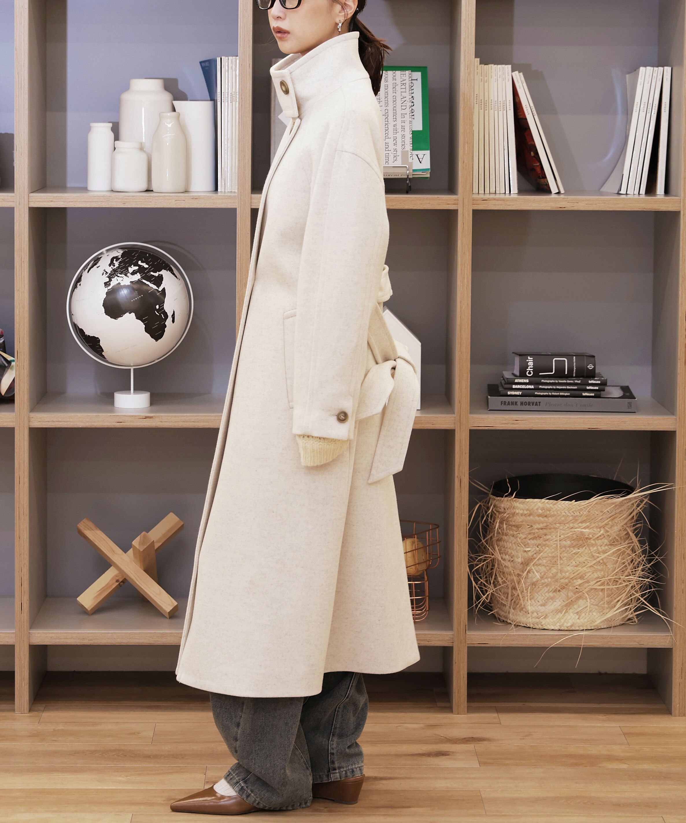  「[累計販売5000枚！選べる4色]スタンドカラーメルトンロングコート」|その他|