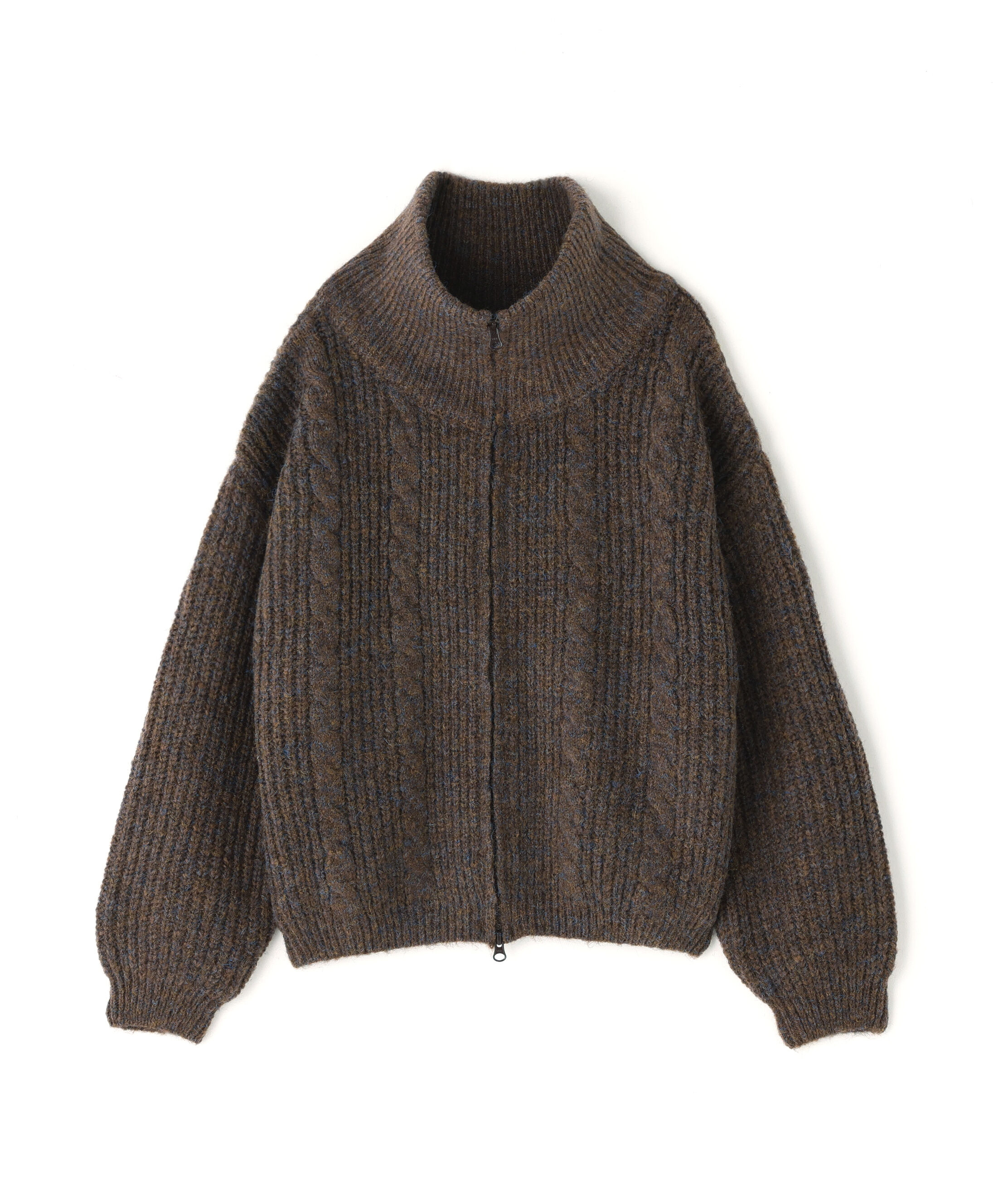  「スタンドネックショート丈ジップニットブルゾン」|ブルゾン・スタジャン|