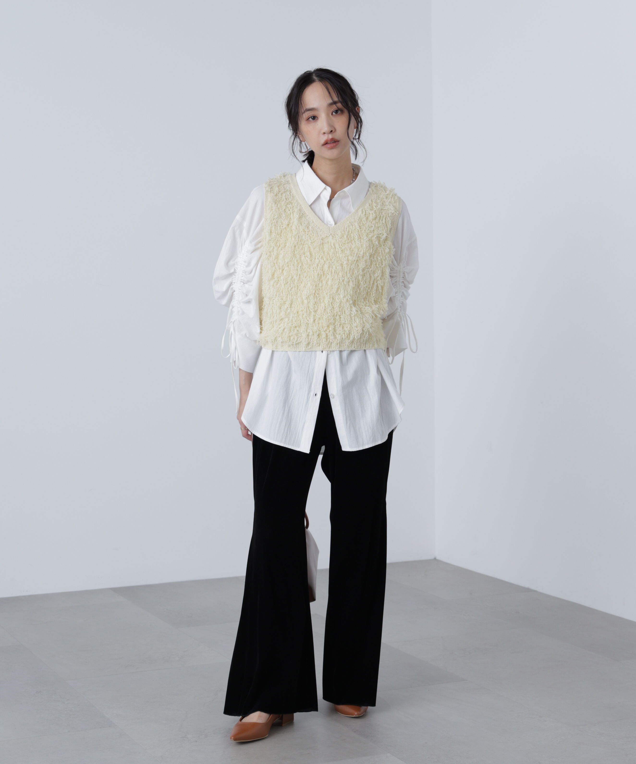  「袖シャーリングオーバーシャツ」|シャツ・ブラウス|