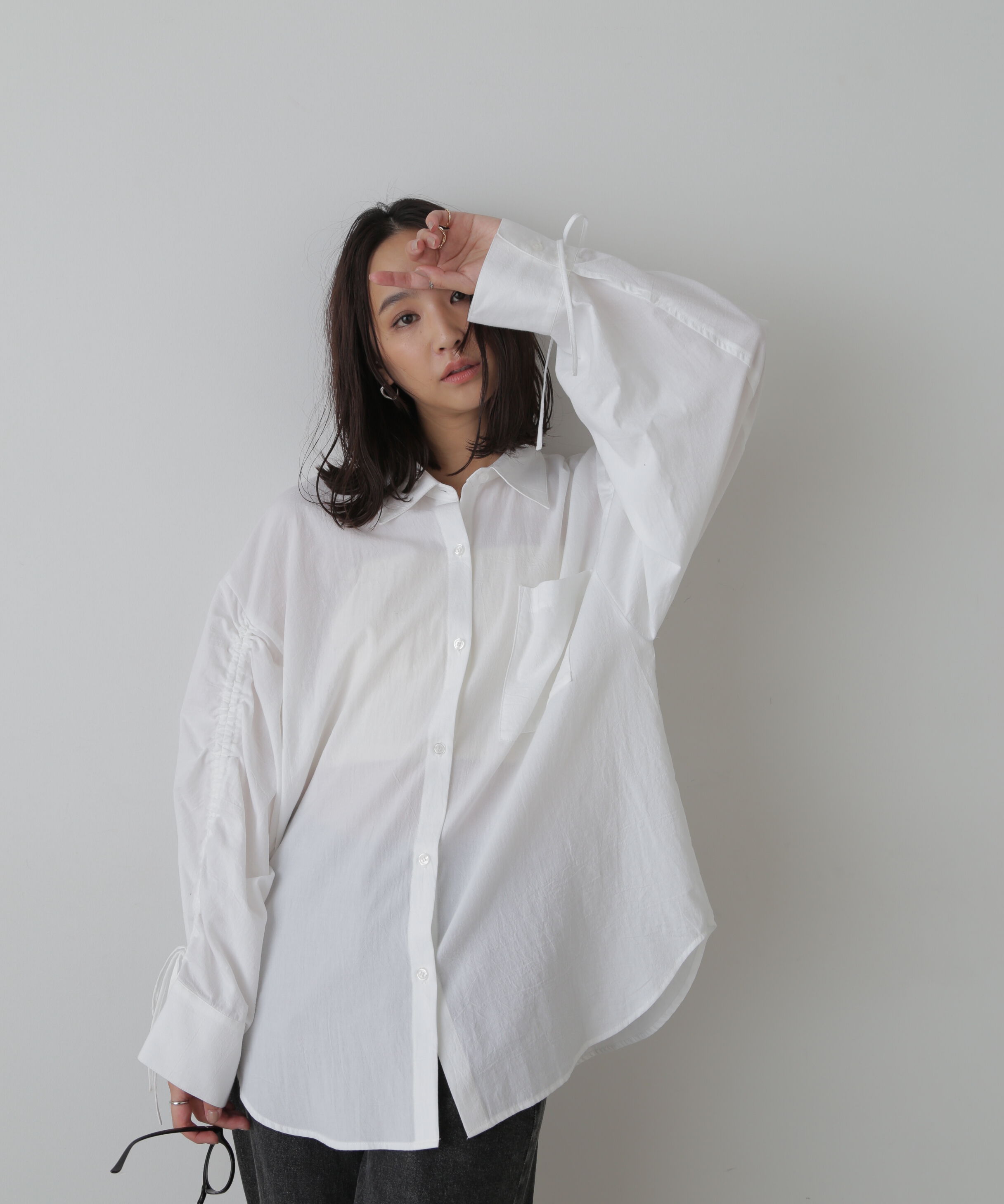  「袖シャーリングオーバーシャツ」|シャツ・ブラウス|