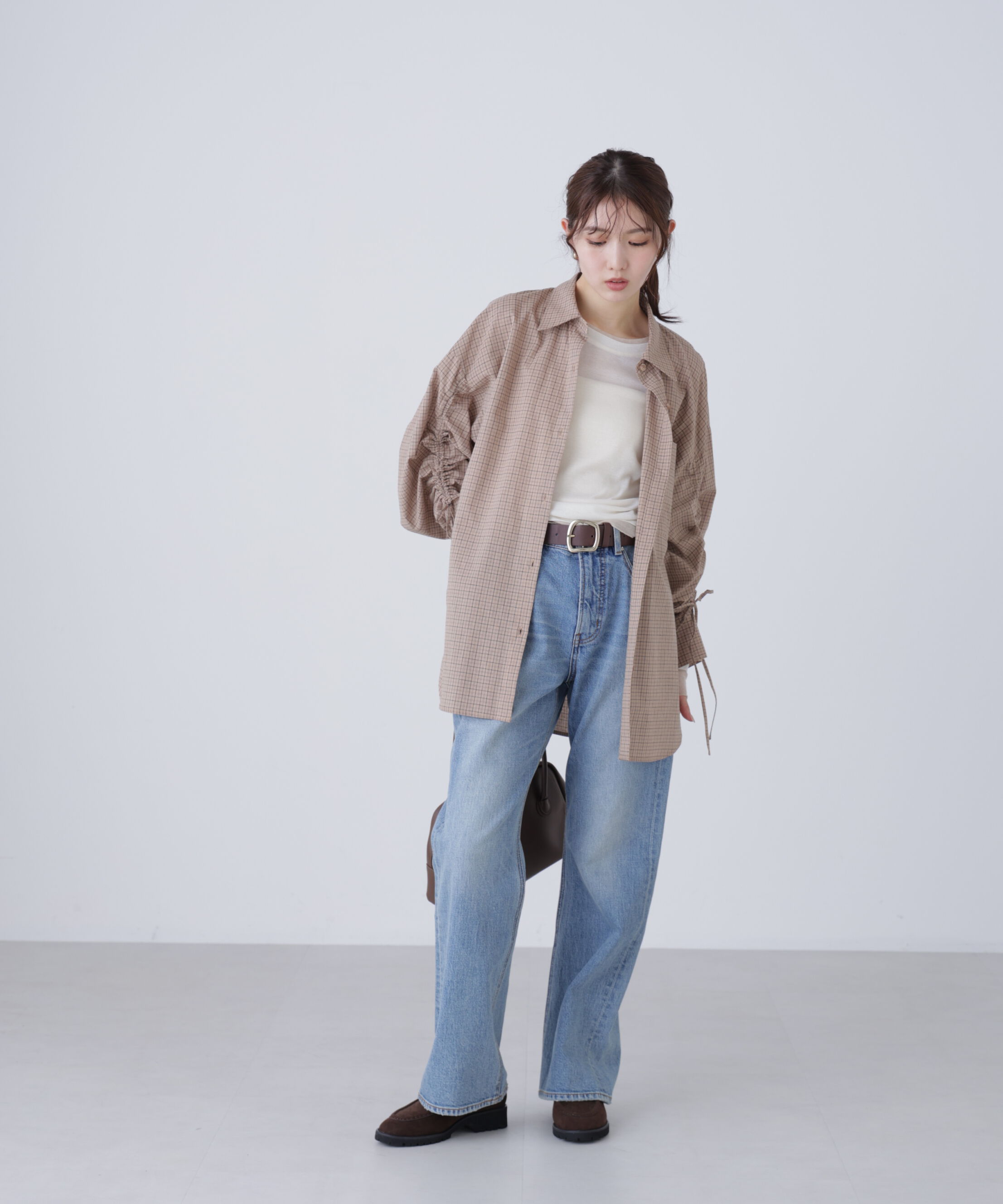  「袖シャーリングオーバーシャツ」|シャツ・ブラウス|