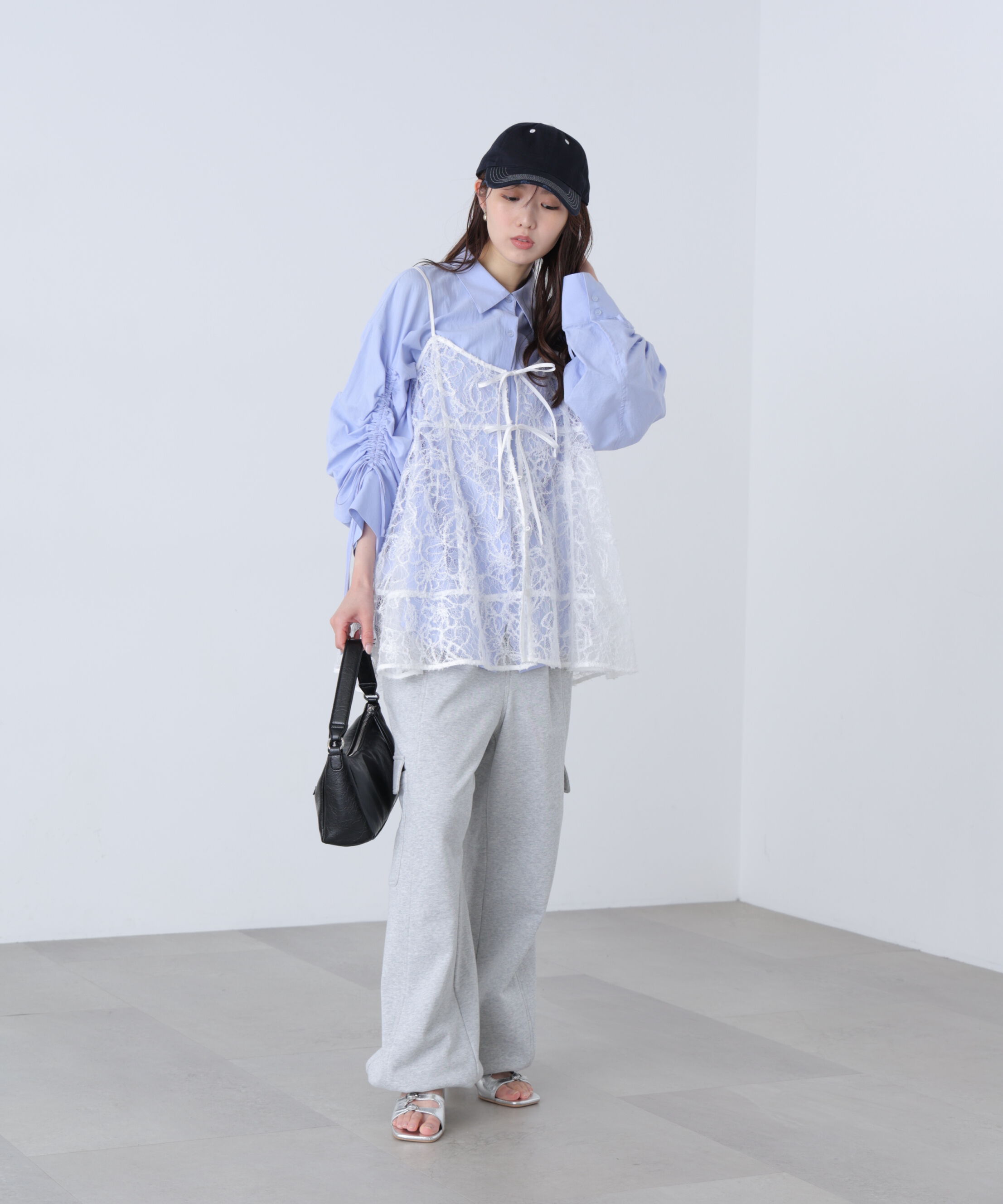  「袖シャーリングオーバーシャツ」|シャツ・ブラウス|