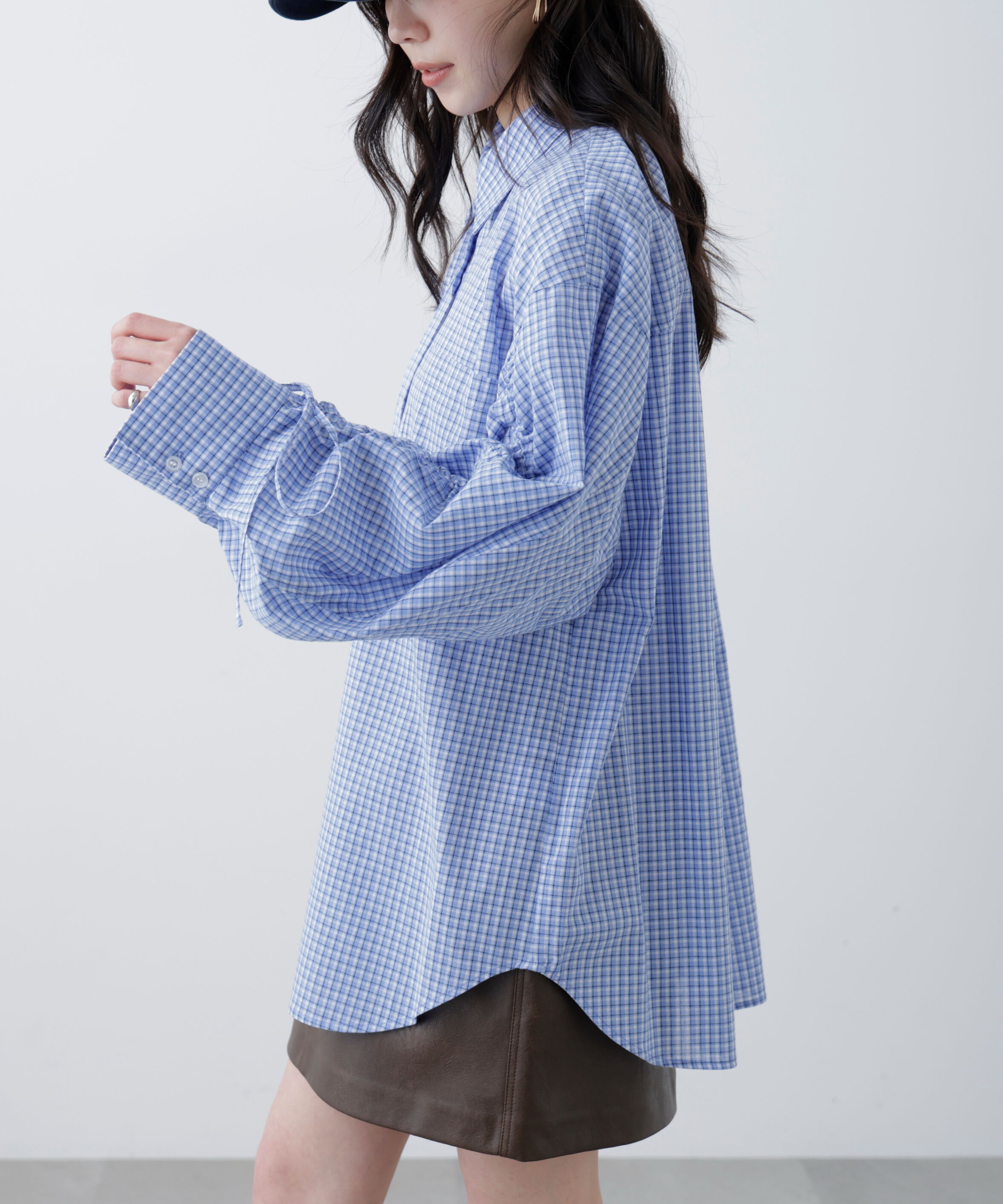  「袖シャーリングオーバーシャツ」|シャツ・ブラウス|