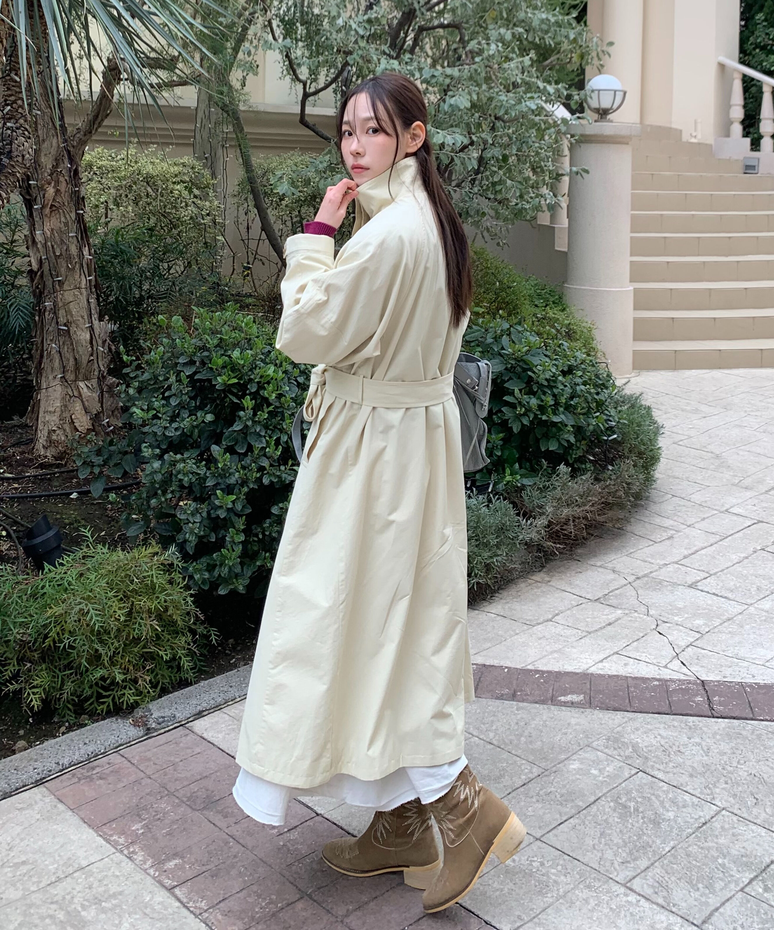  「スタンドカラーロングトレンチコート」|その他|