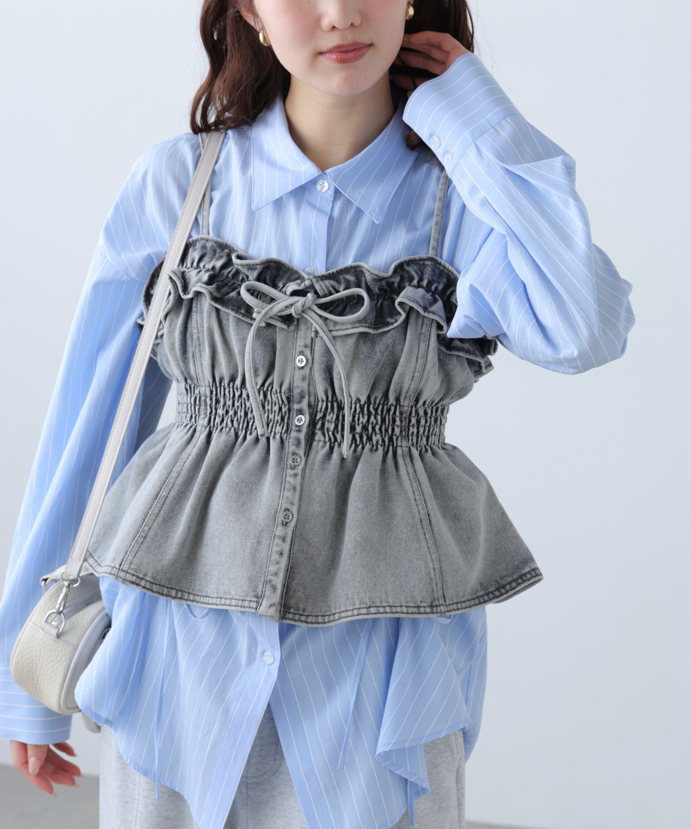  「フリルデニムビスチェ」|シャツ・ブラウス|