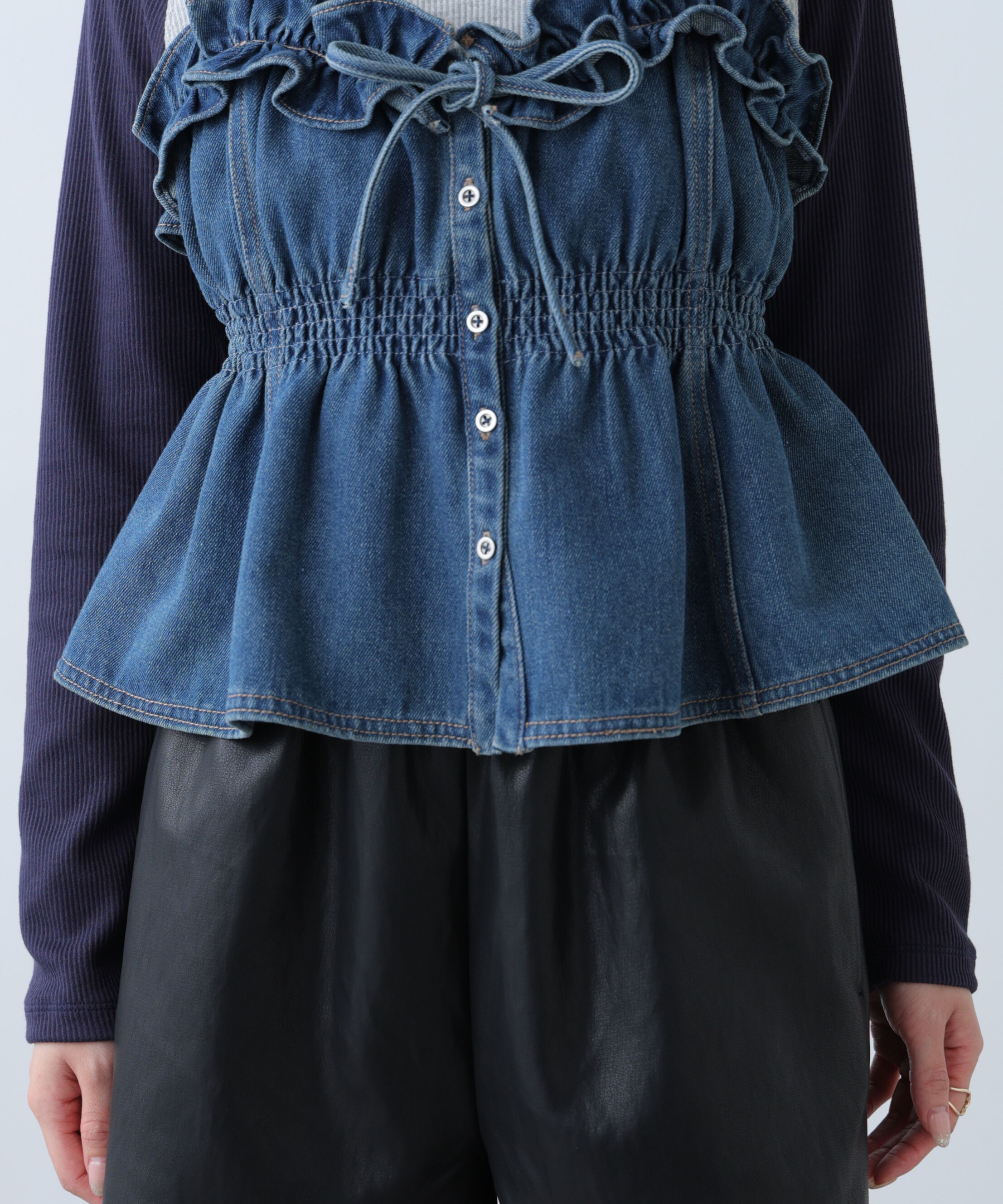  「フリルデニムビスチェ」|シャツ・ブラウス|