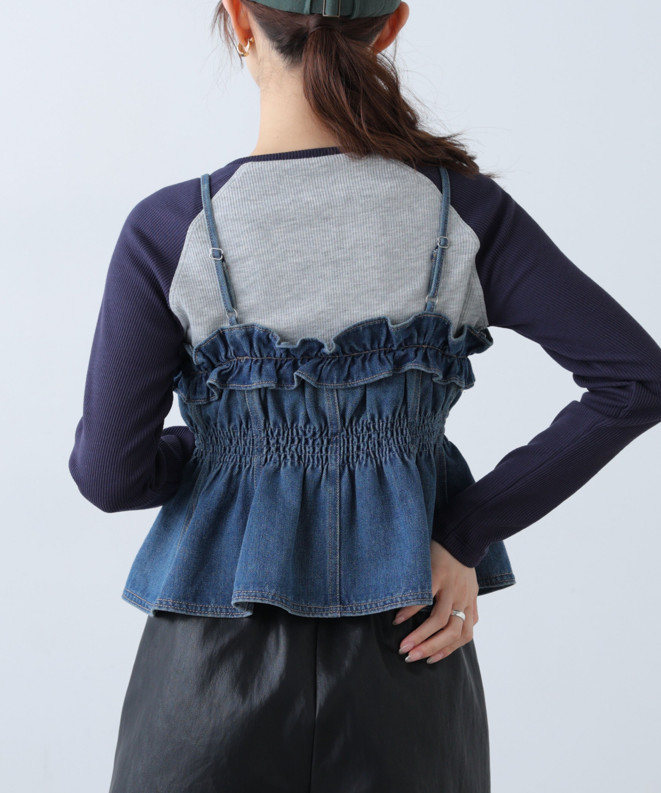  「フリルデニムビスチェ」|シャツ・ブラウス|