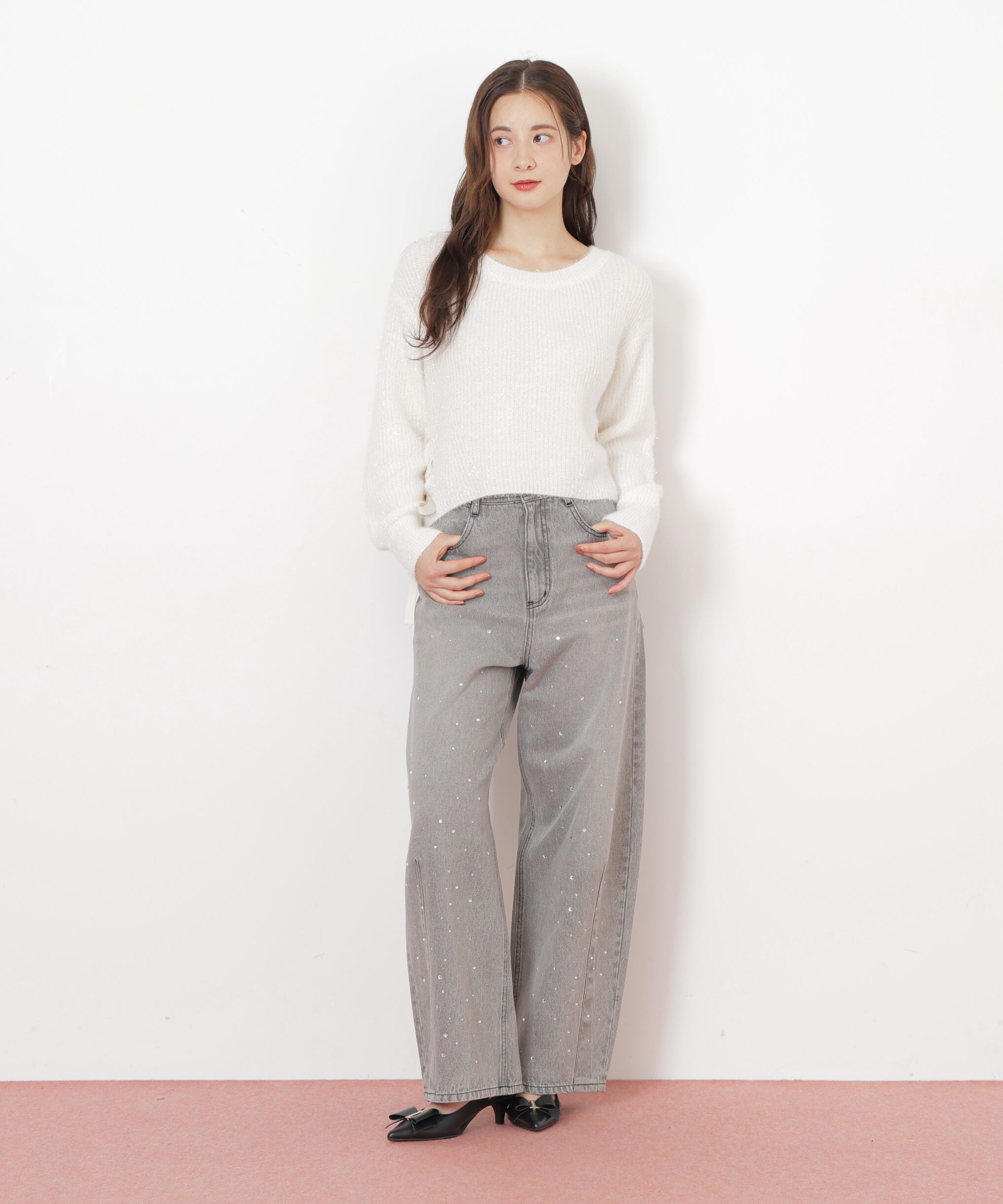  「ビジュートッピングデニムパンツ」|その他|