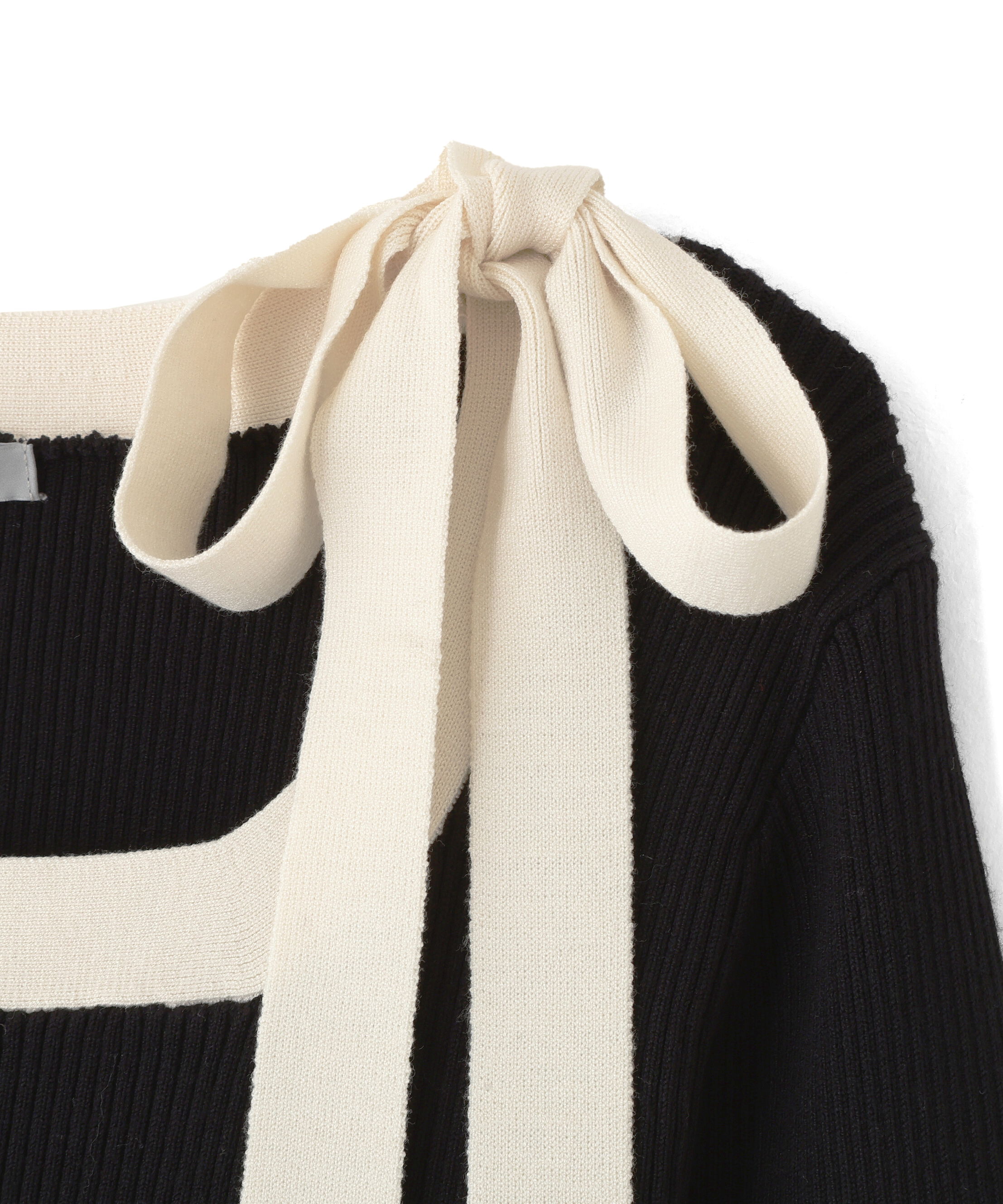  「肩リボン配色ニット」|ニット・セーター|