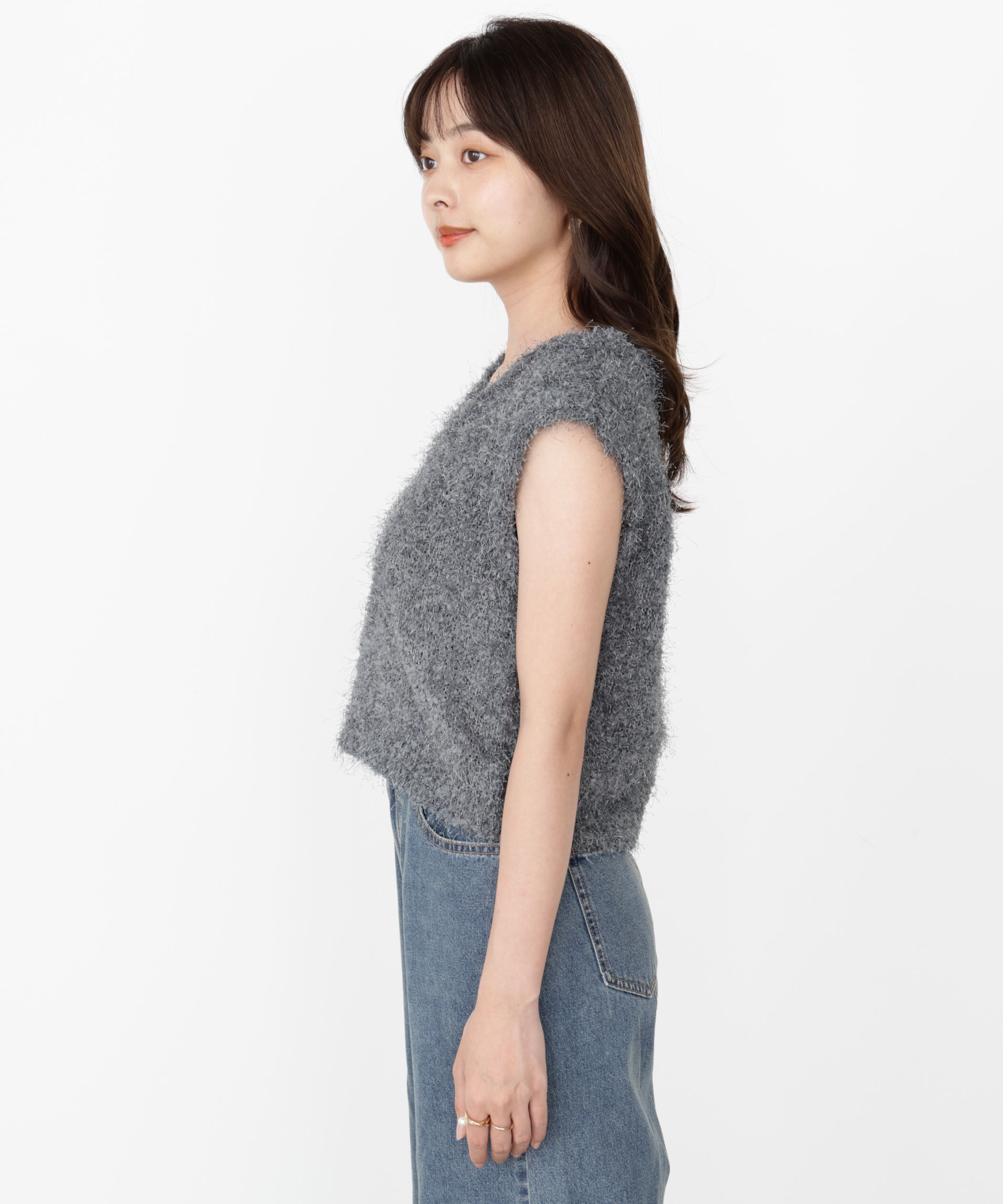 PROPORTION BODY DRESSING「＜ハンドウォッシャブル＞フェザーノースリニット」|ニット・セーター|