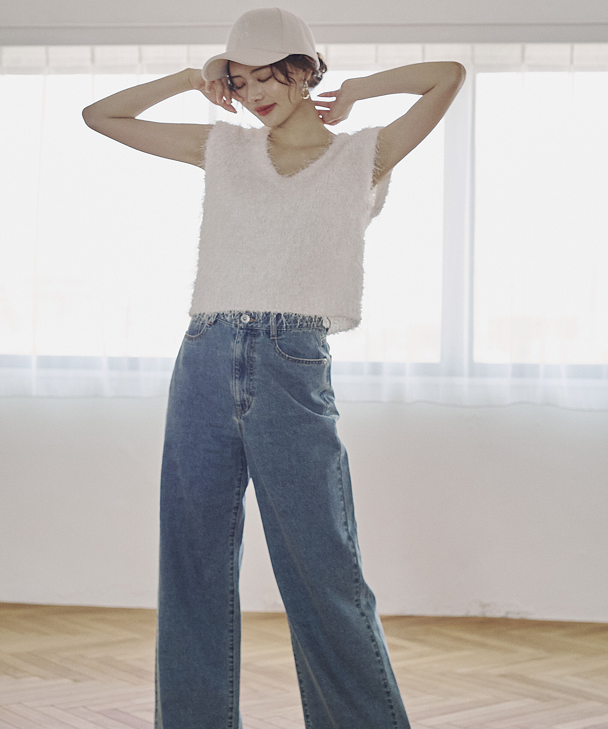 PROPORTION BODY DRESSING「＜ハンドウォッシャブル＞フェザーノースリニット」|ニット・セーター|