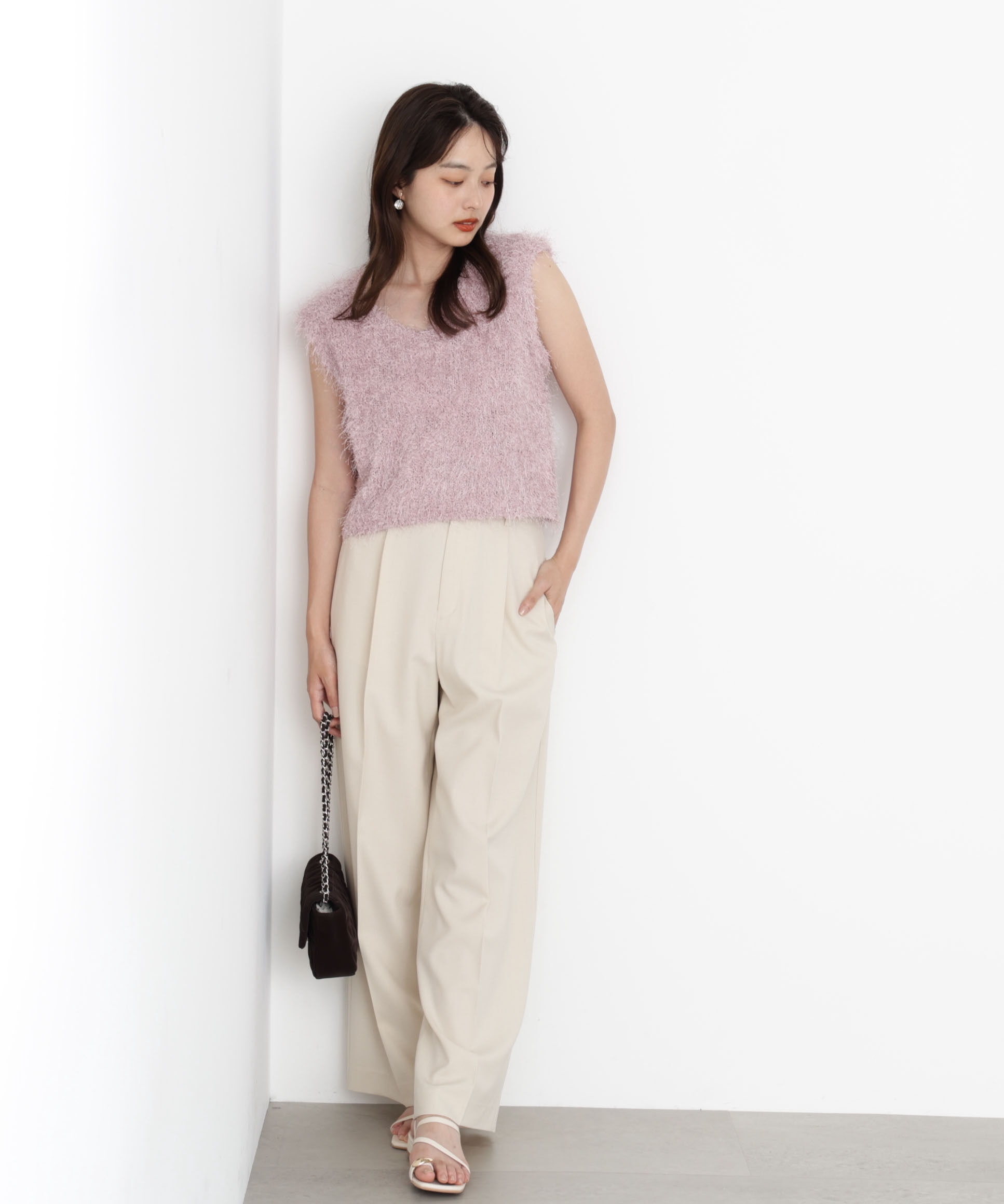 PROPORTION BODY DRESSING「＜ハンドウォッシャブル＞フェザーノースリニット」|ニット・セーター|