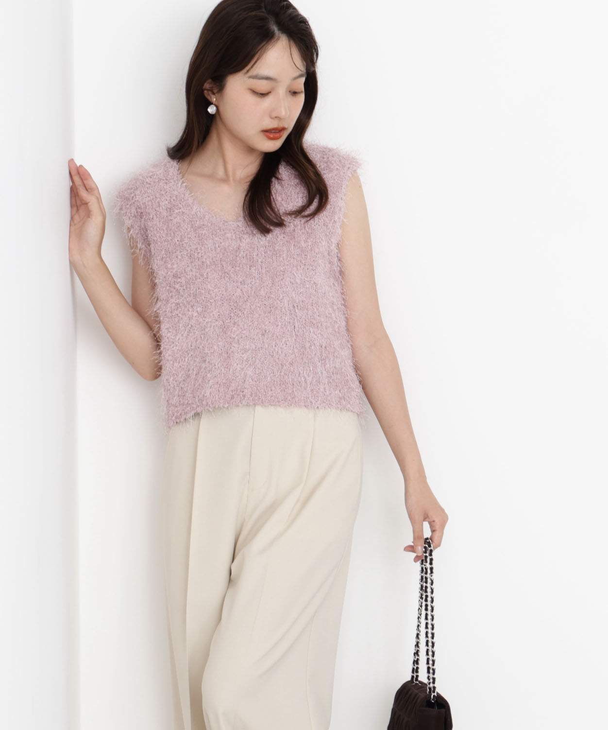 PROPORTION BODY DRESSING「＜ハンドウォッシャブル＞フェザーノースリニット」|ニット・セーター|