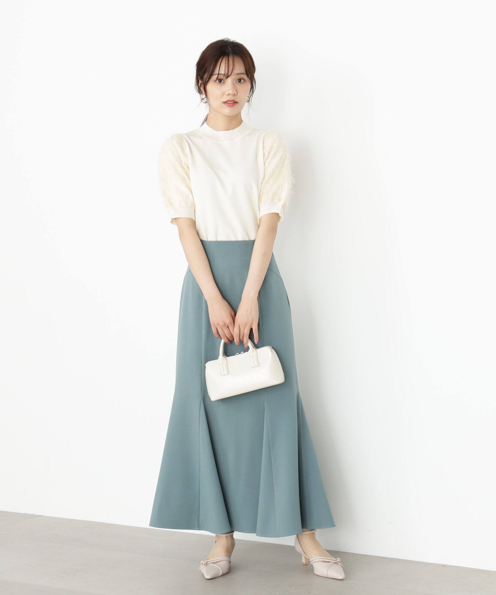 PROPORTION BODY DRESSING「レースドッキングスリーブニット 25AW」|ニット・セーター|