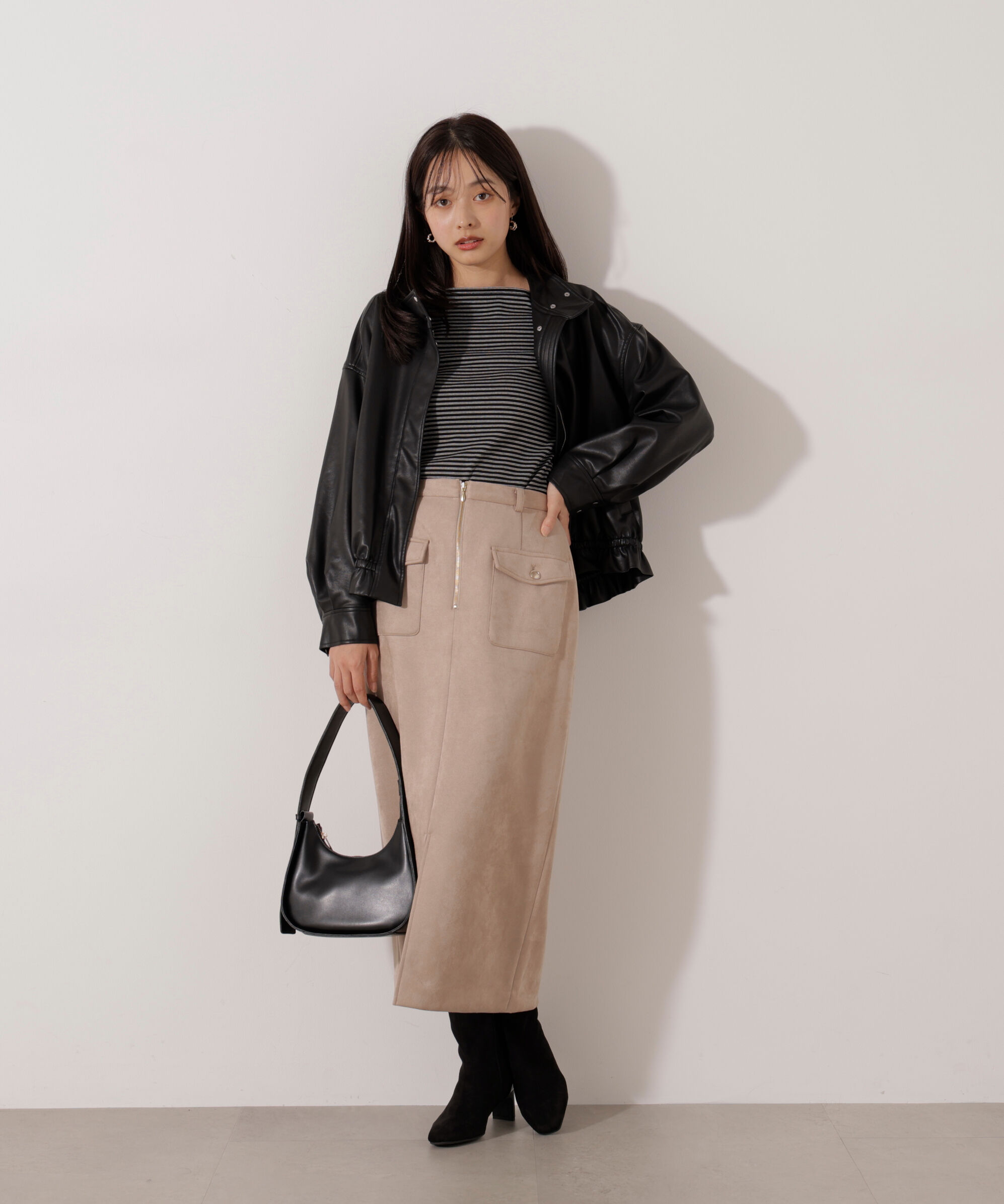 PROPORTION BODY DRESSING「ダンボールフェイクスエードタイトスカート 25AW」|スカート|