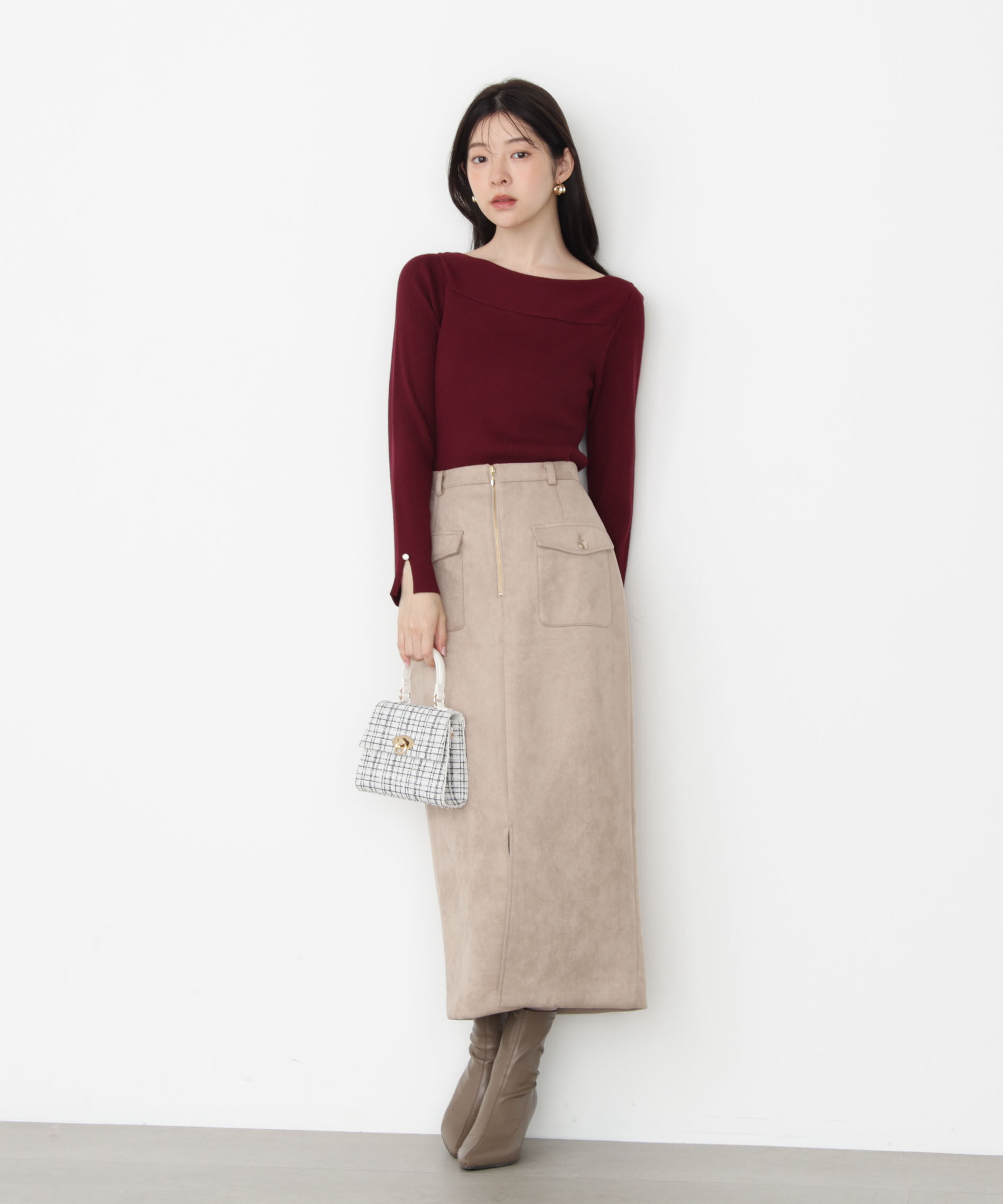 PROPORTION BODY DRESSING「ダンボールフェイクスエードタイトスカート 25AW」|スカート|