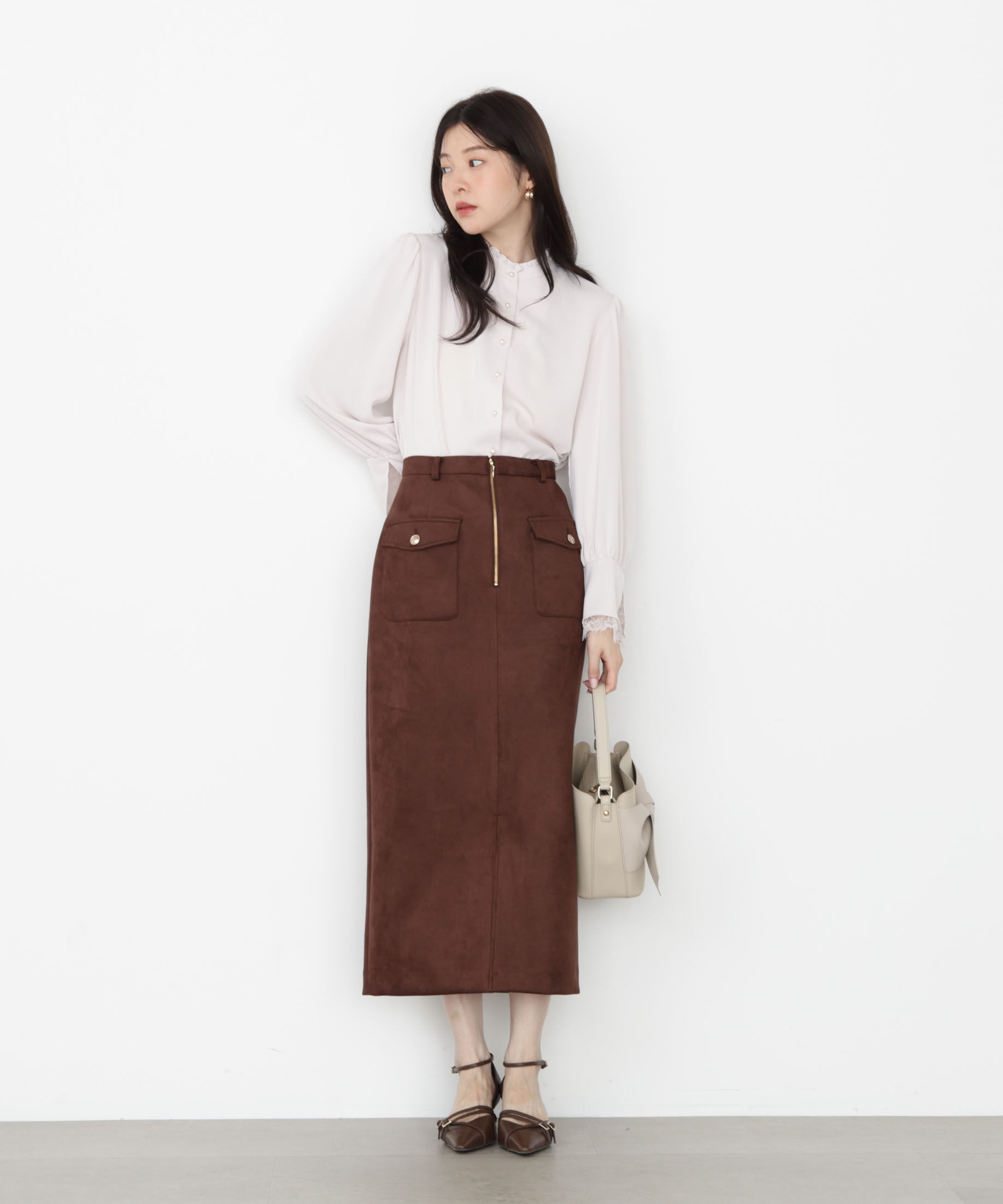 PROPORTION BODY DRESSING「ダンボールフェイクスエードタイトスカート 25AW」|スカート|