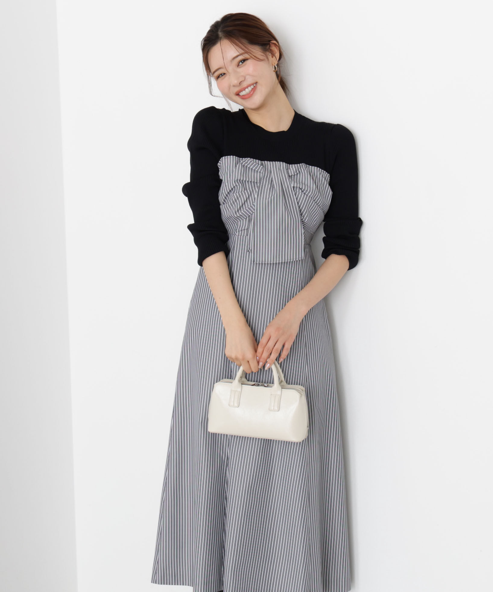 PROPORTION BODY DRESSING「フロントリボンドッキングワンピース 25AW」|ワンピース|