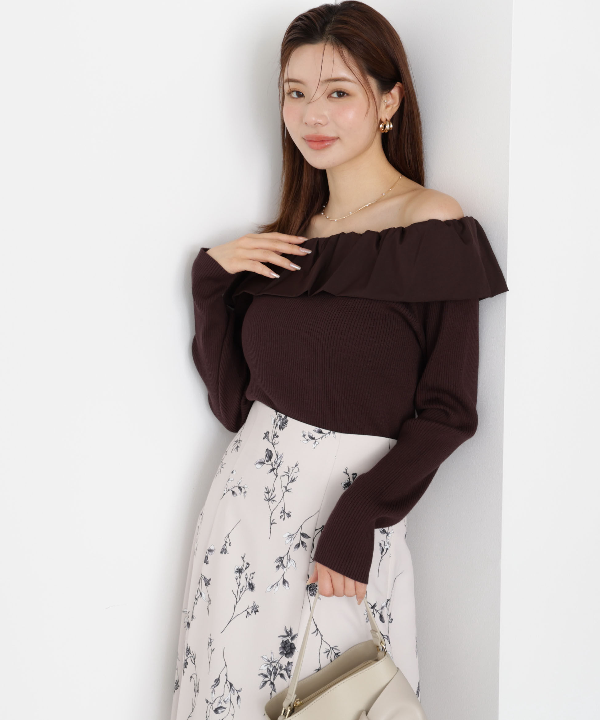 PROPORTION BODY DRESSING「フリルオフショル2wayニット 25AW」|ニット・セーター|