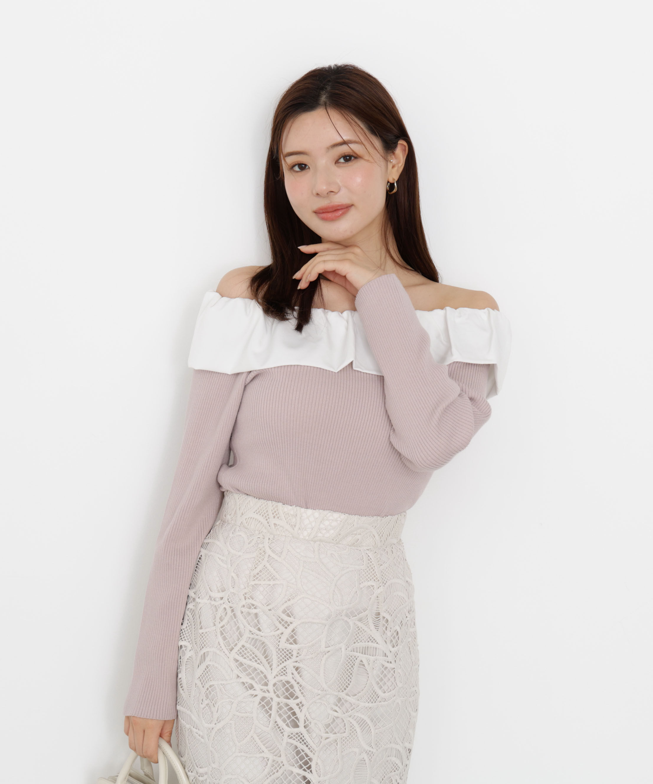 PROPORTION BODY DRESSING「フリルオフショル2wayニット 25AW」|ニット・セーター|