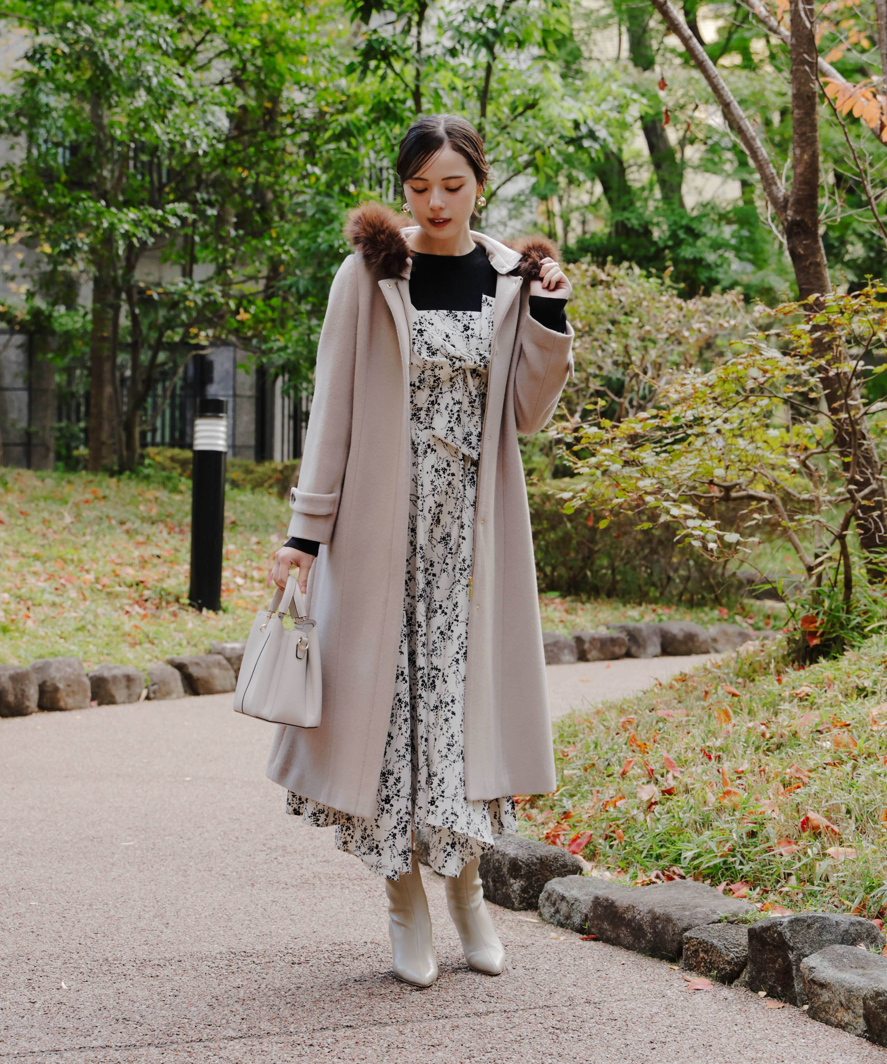 PROPORTION BODY DRESSING「モッサフードフェイクファーロングコート 25AW」|その他|