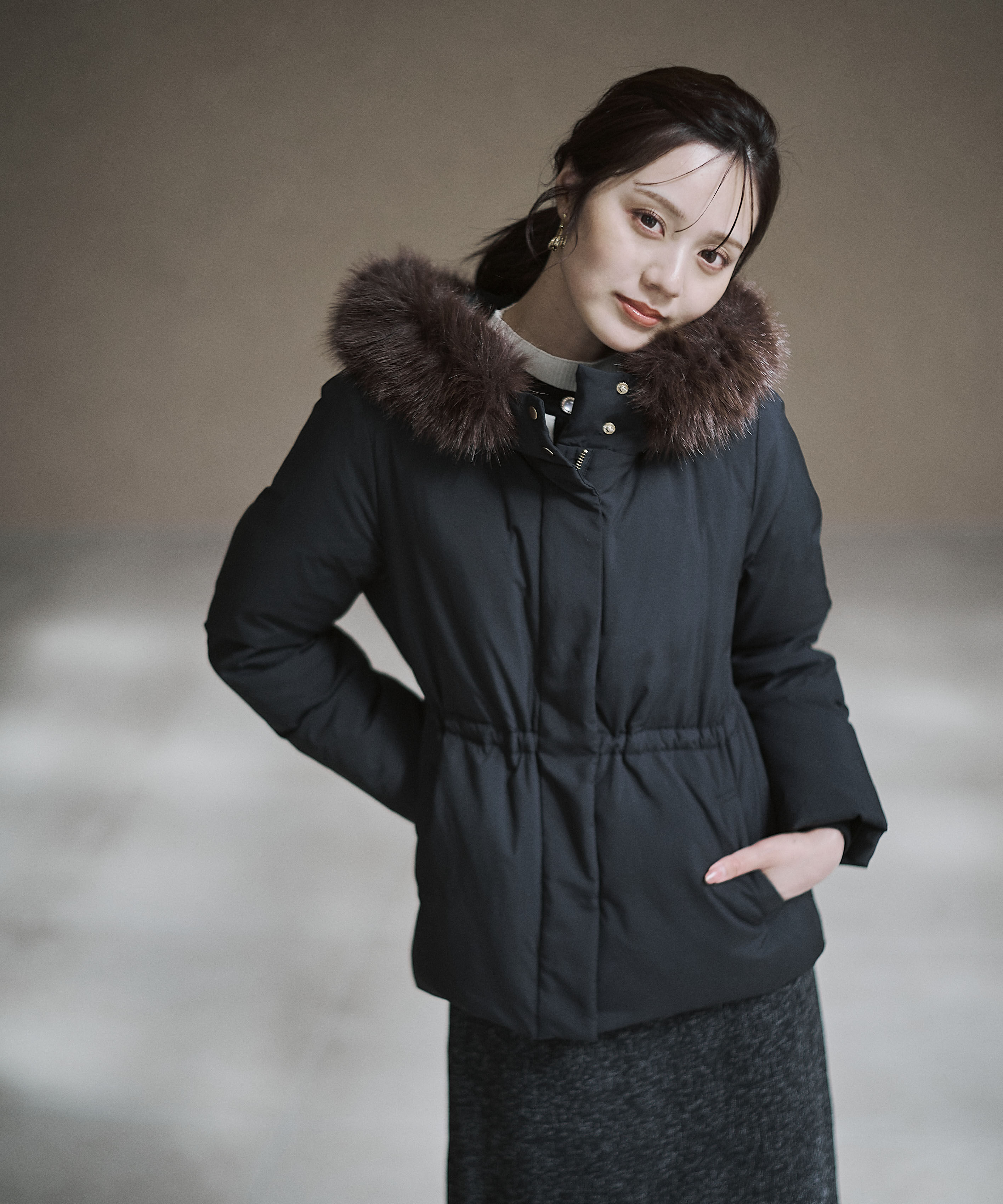 PROPORTION BODY DRESSING「ウエストマークショートダウン 25AW」|ブルゾン・スタジャン|ブラック