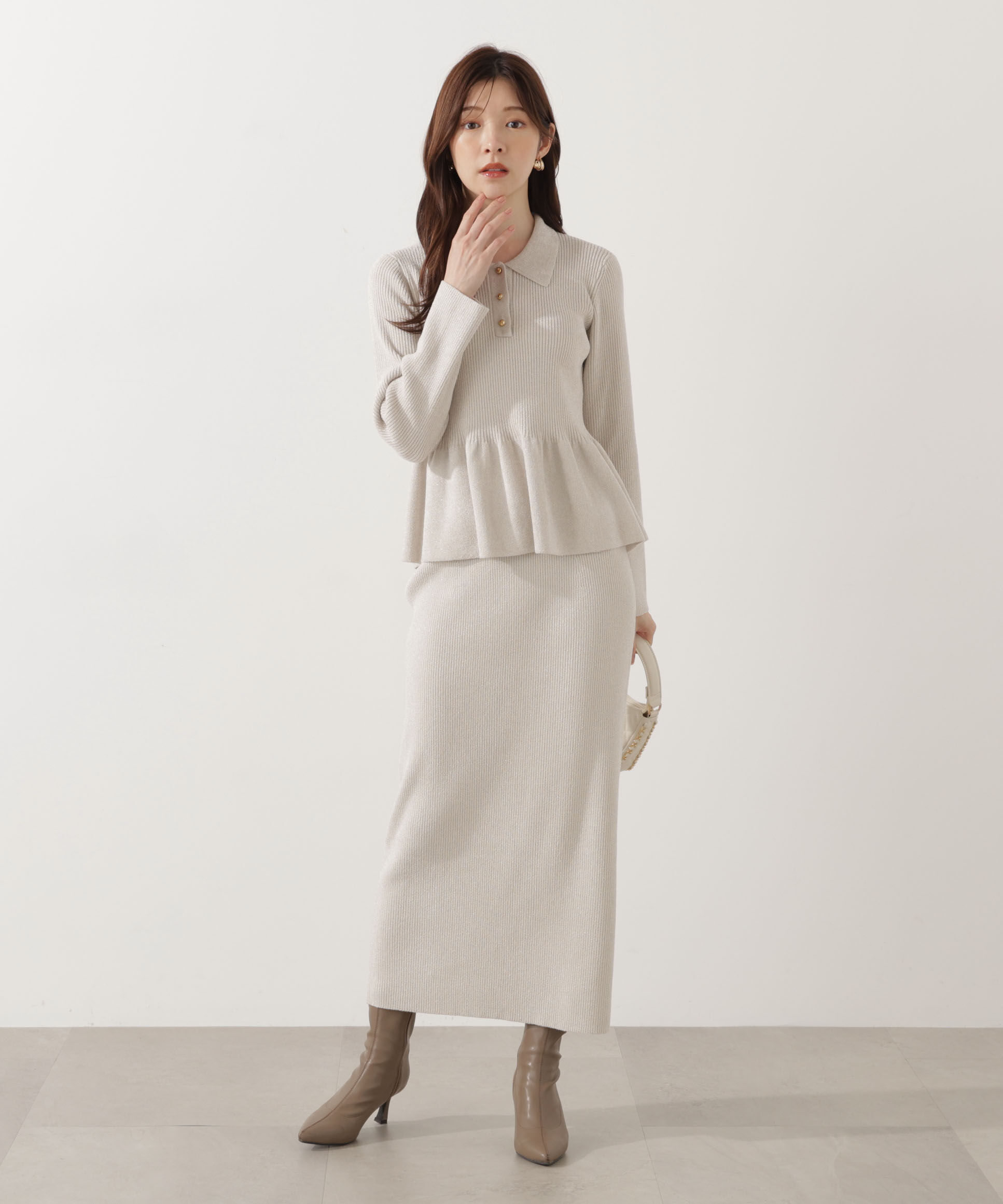 PROPORTION BODY DRESSING「ポロペプラムSETUP」|ワンピース|アイボリー2