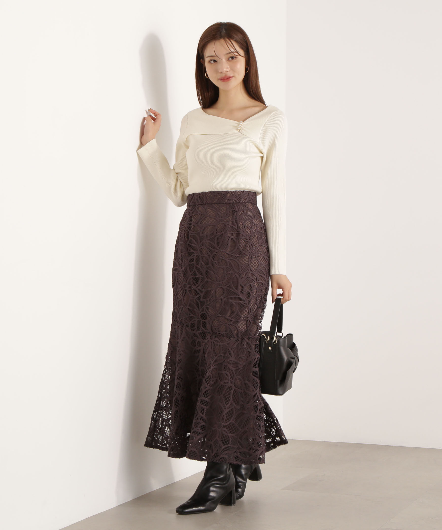 PROPORTION BODY DRESSING「アシメパールデザインニット 25AW」|ニット・セーター|