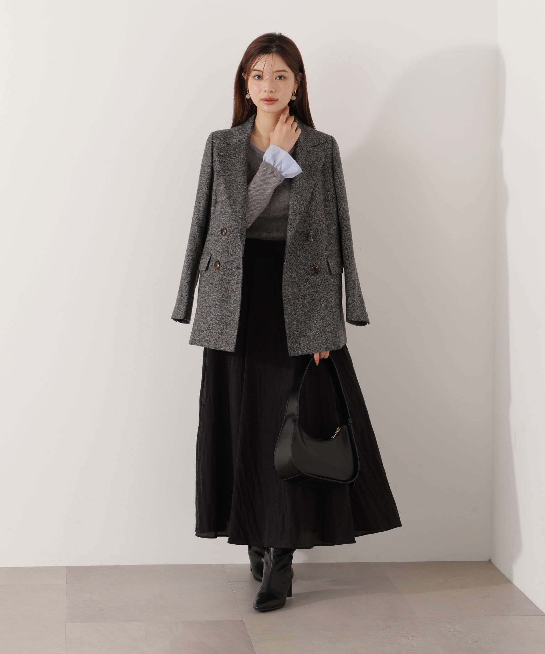 PROPORTION BODY DRESSING「ベルト付きシアーフレアスカート」|スカート|