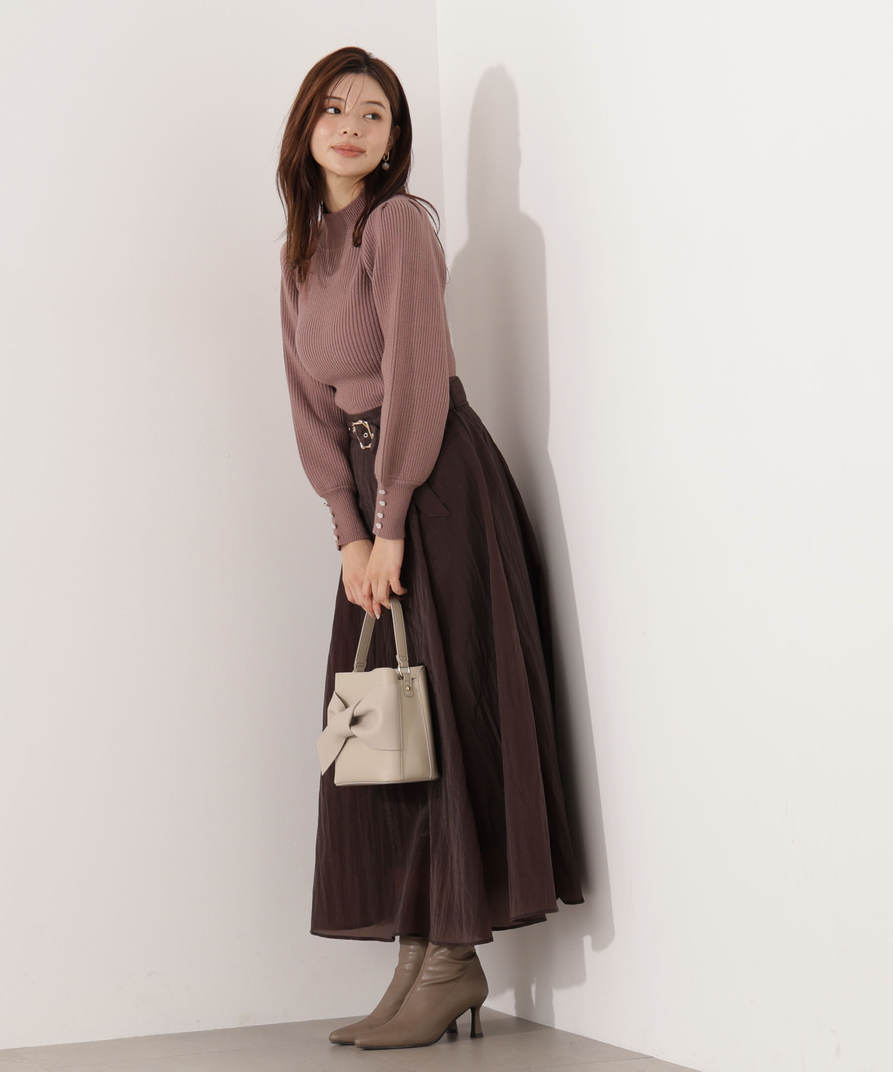 PROPORTION BODY DRESSING「ベルト付きシアーフレアスカート」|スカート|