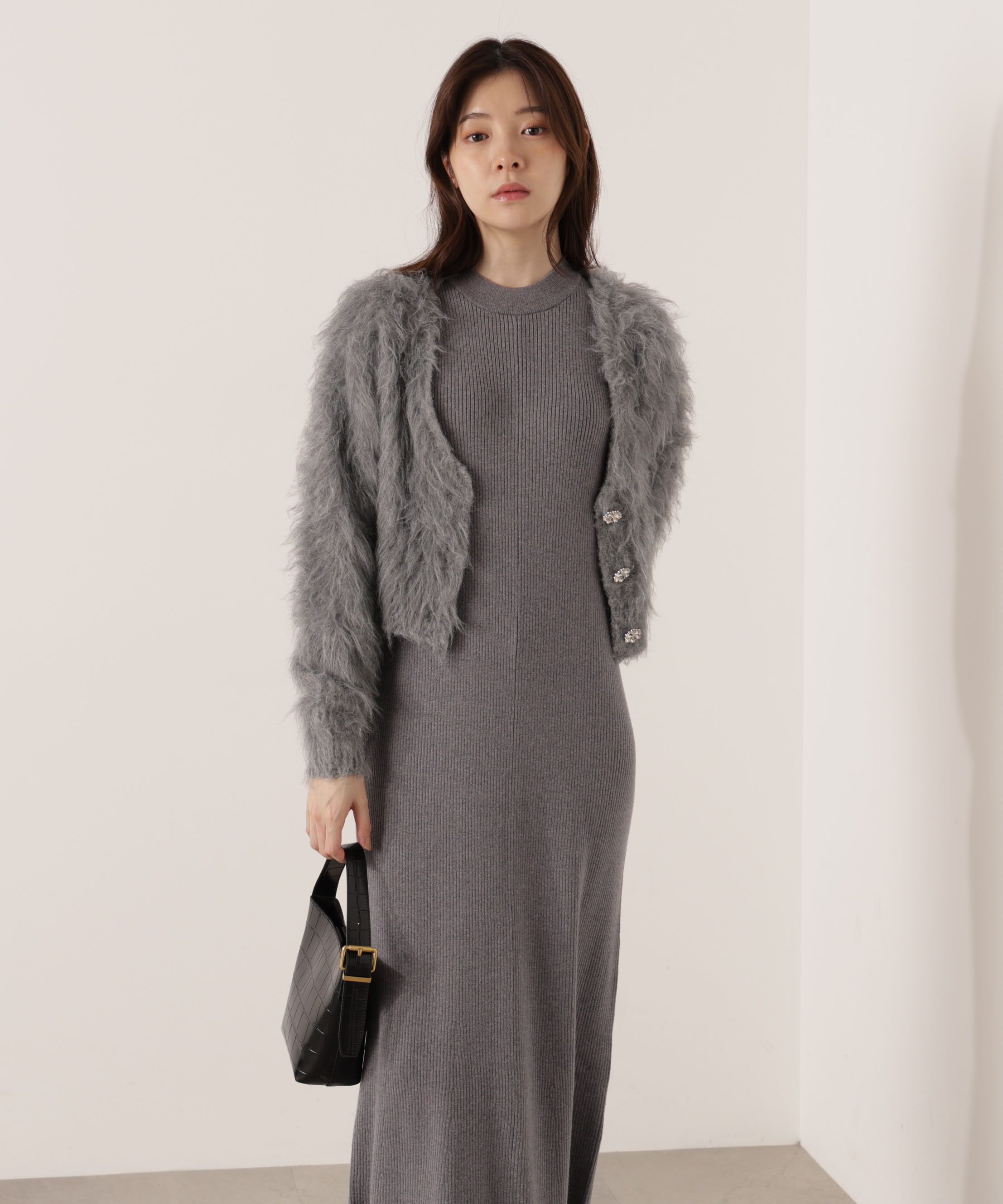 PROPORTION BODY DRESSING「シャギーカーデニットセットアップ 25AW」|ワンピース|