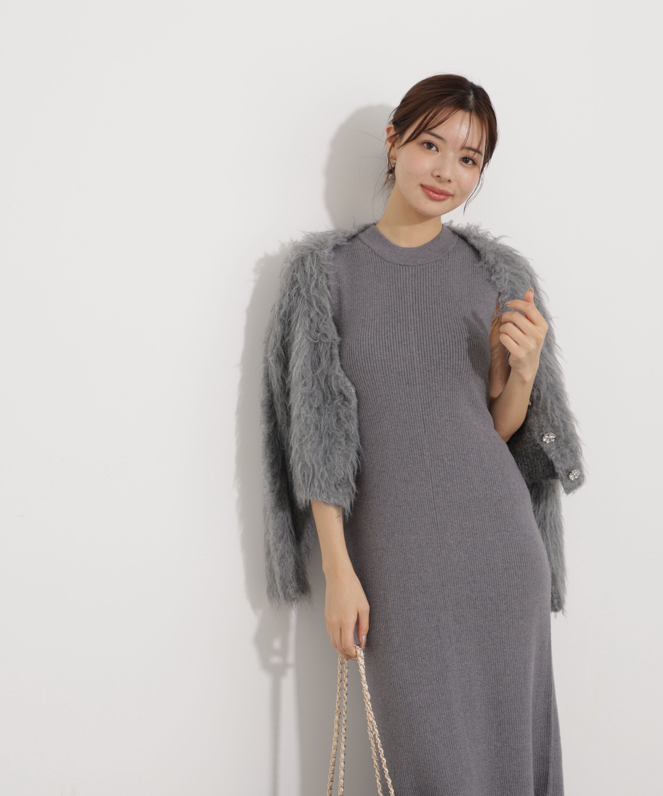 PROPORTION BODY DRESSING「シャギーカーデニットセットアップ 25AW」|ワンピース|