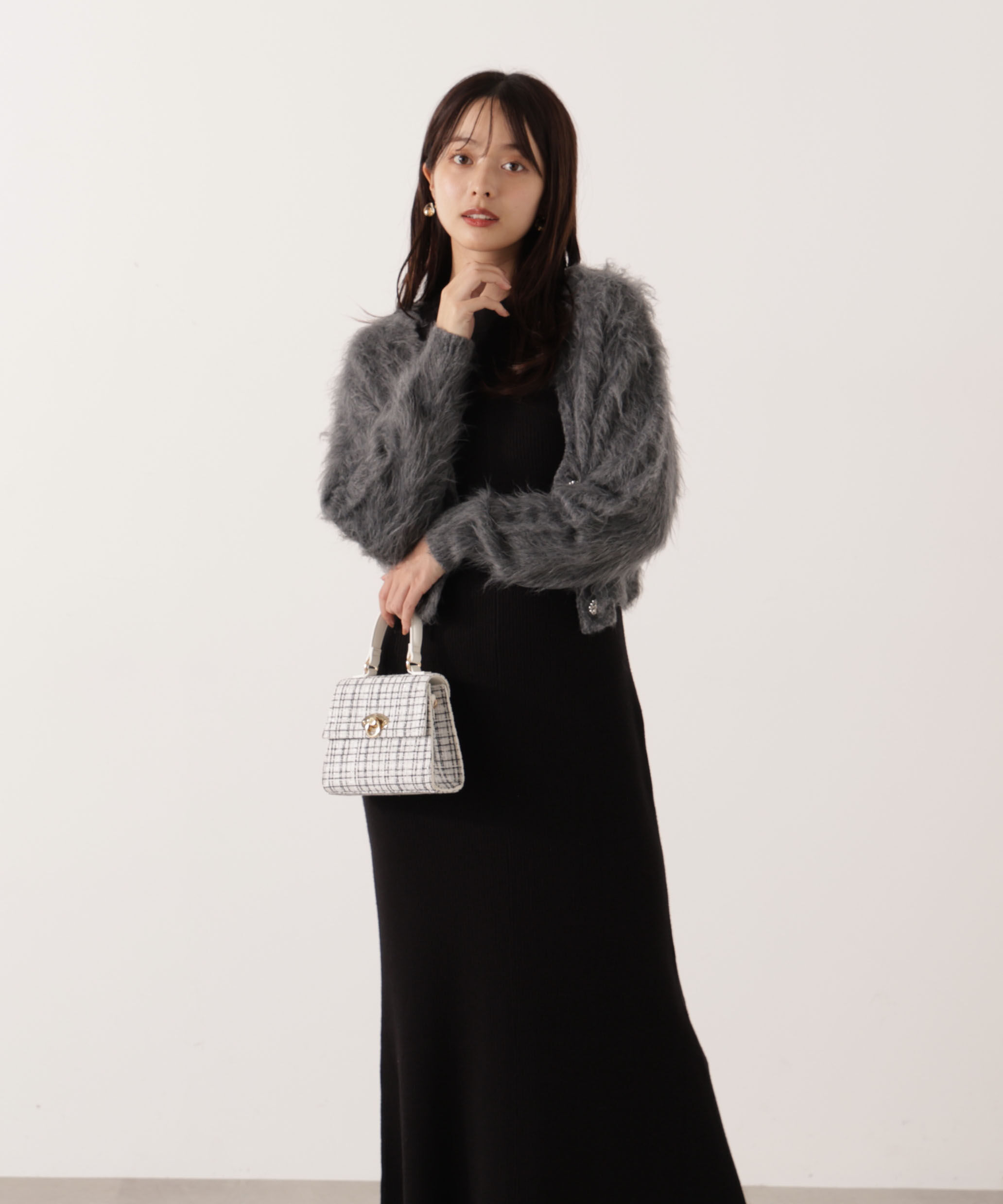 PROPORTION BODY DRESSING「シャギーカーデニットセットアップ 25AW」|ワンピース|