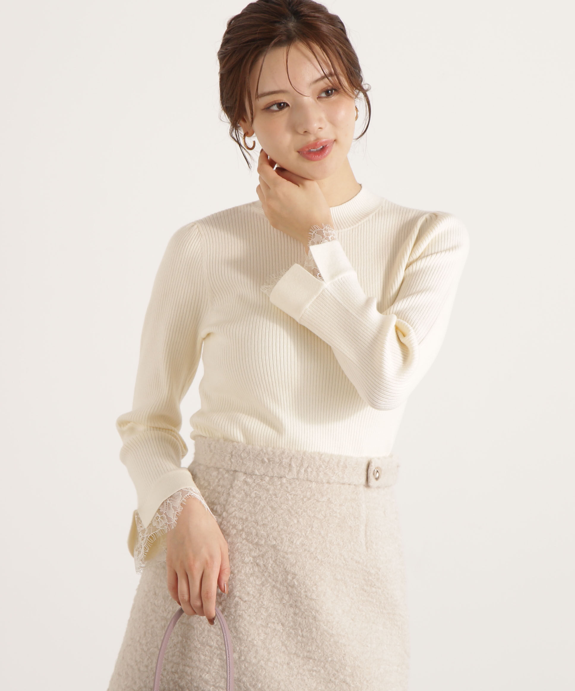 PROPORTION BODY DRESSING「レースドッキングスリーブニット 25AW」|ニット・セーター|