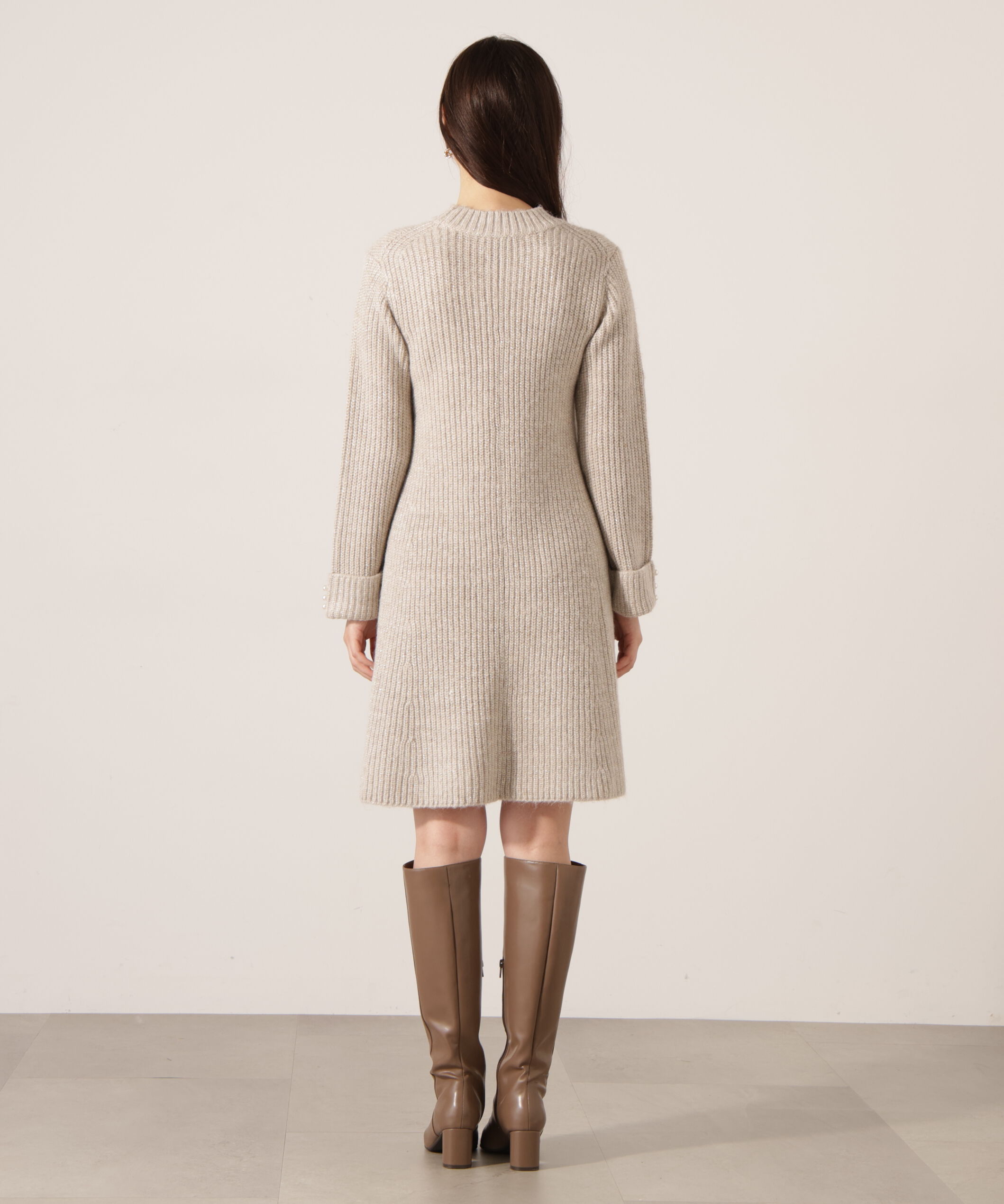 PROPORTION BODY DRESSING「ウールブレンドラメ入りニットミニワンピース　25AW」|ワンピース|