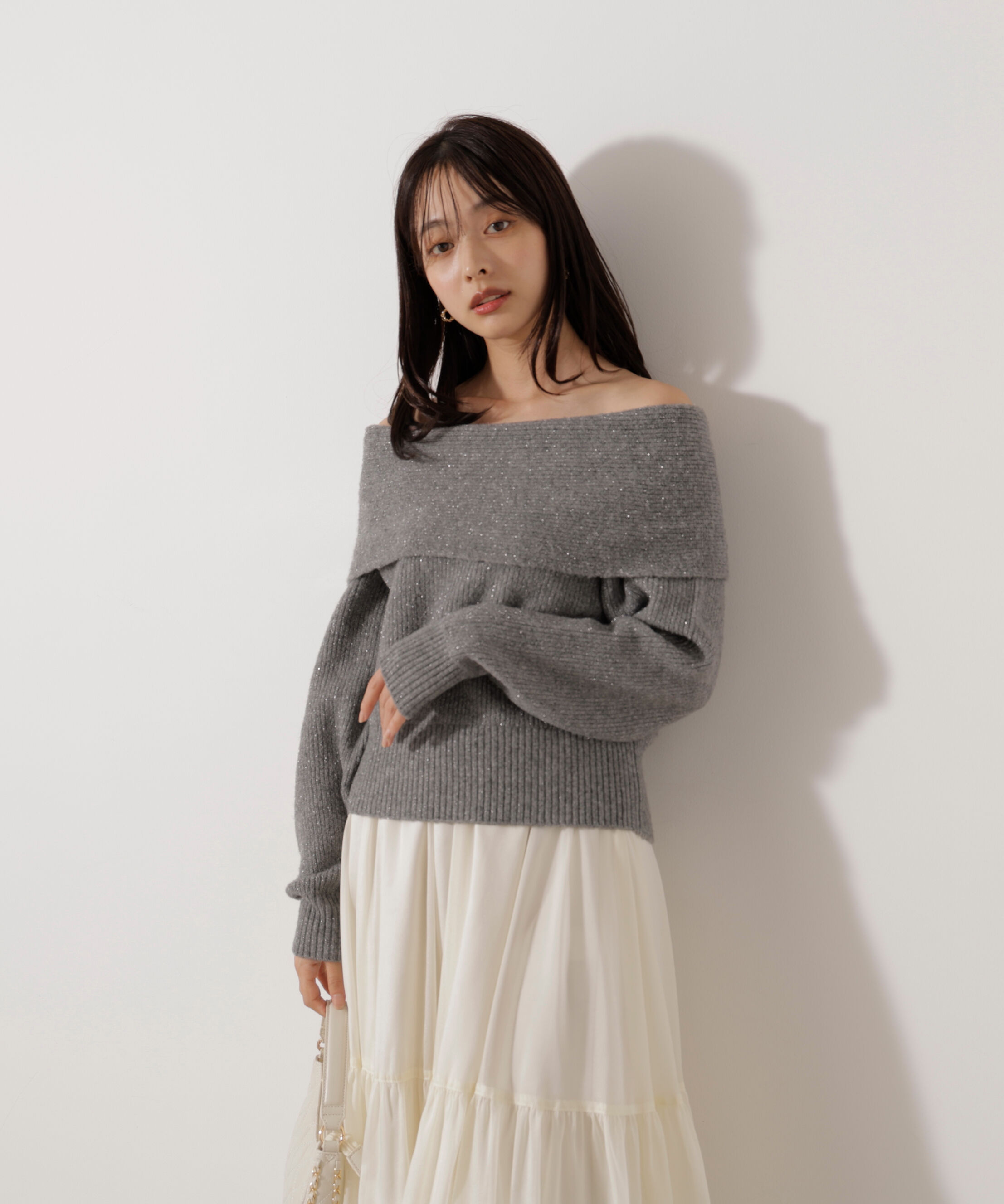 PROPORTION BODY DRESSING「ラメ入りオフショルニット」|ニット・セーター|